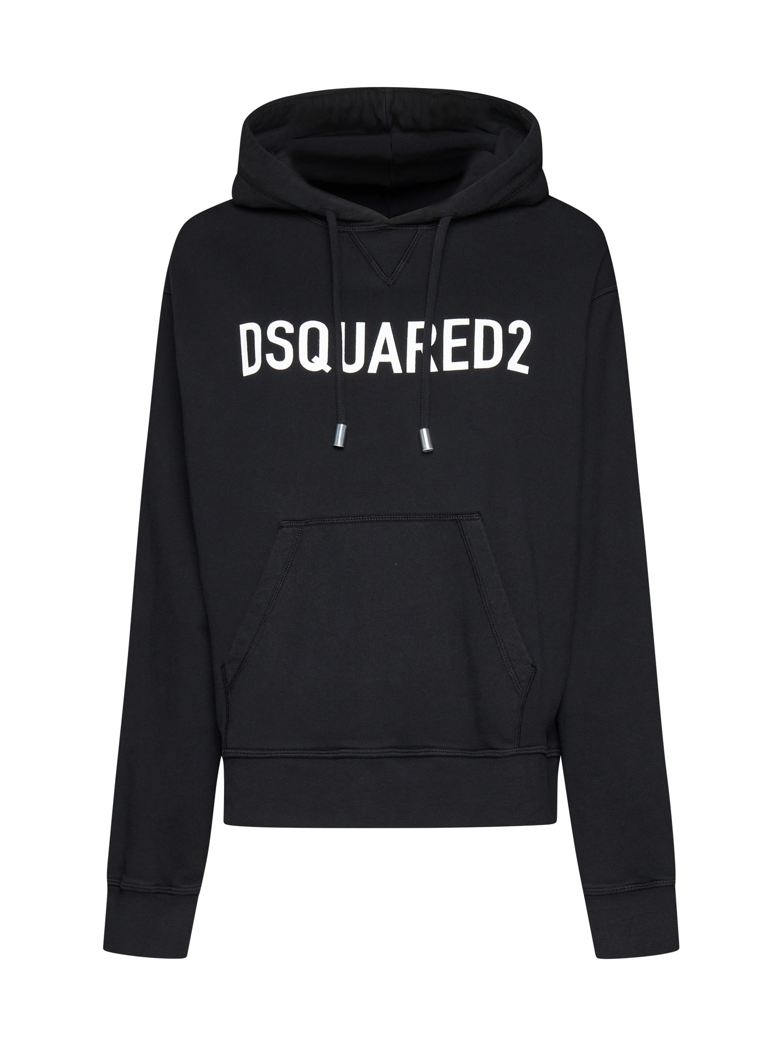 Cotton Sweatshirt With Hood And Logo