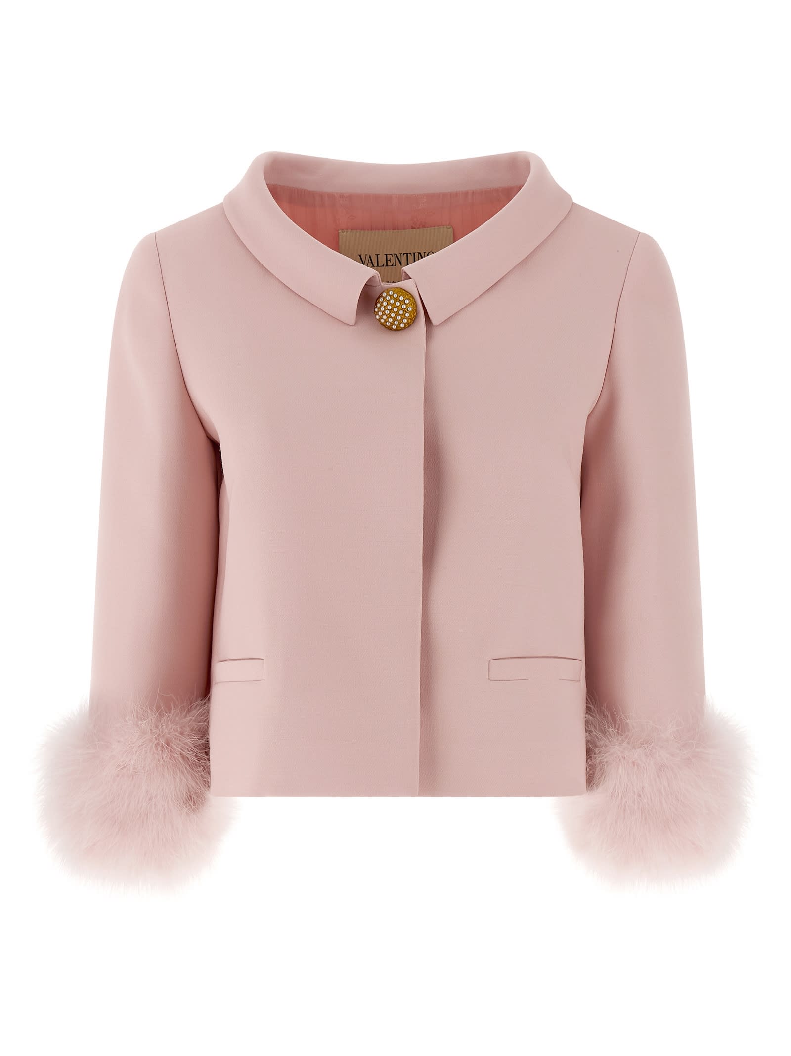 Valentino Feather Blazer In Pink