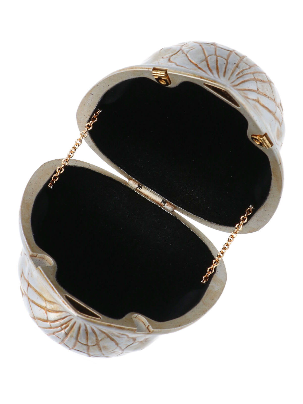 Jw Anderson Two-tone Resin Walnut Clutch In Gold