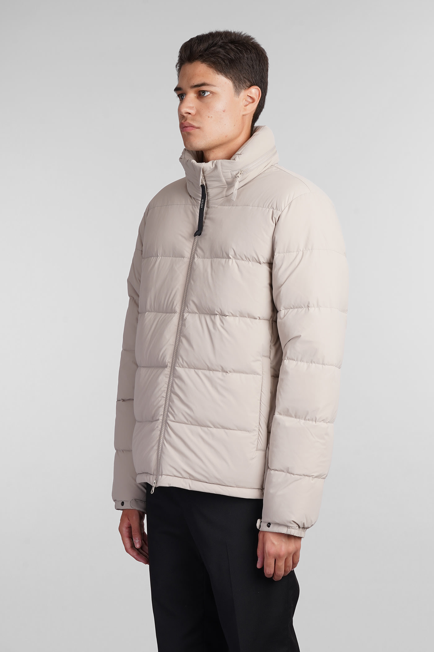 Shop Aspesi Pocoelastico Re Puffer In Beige Polyamide