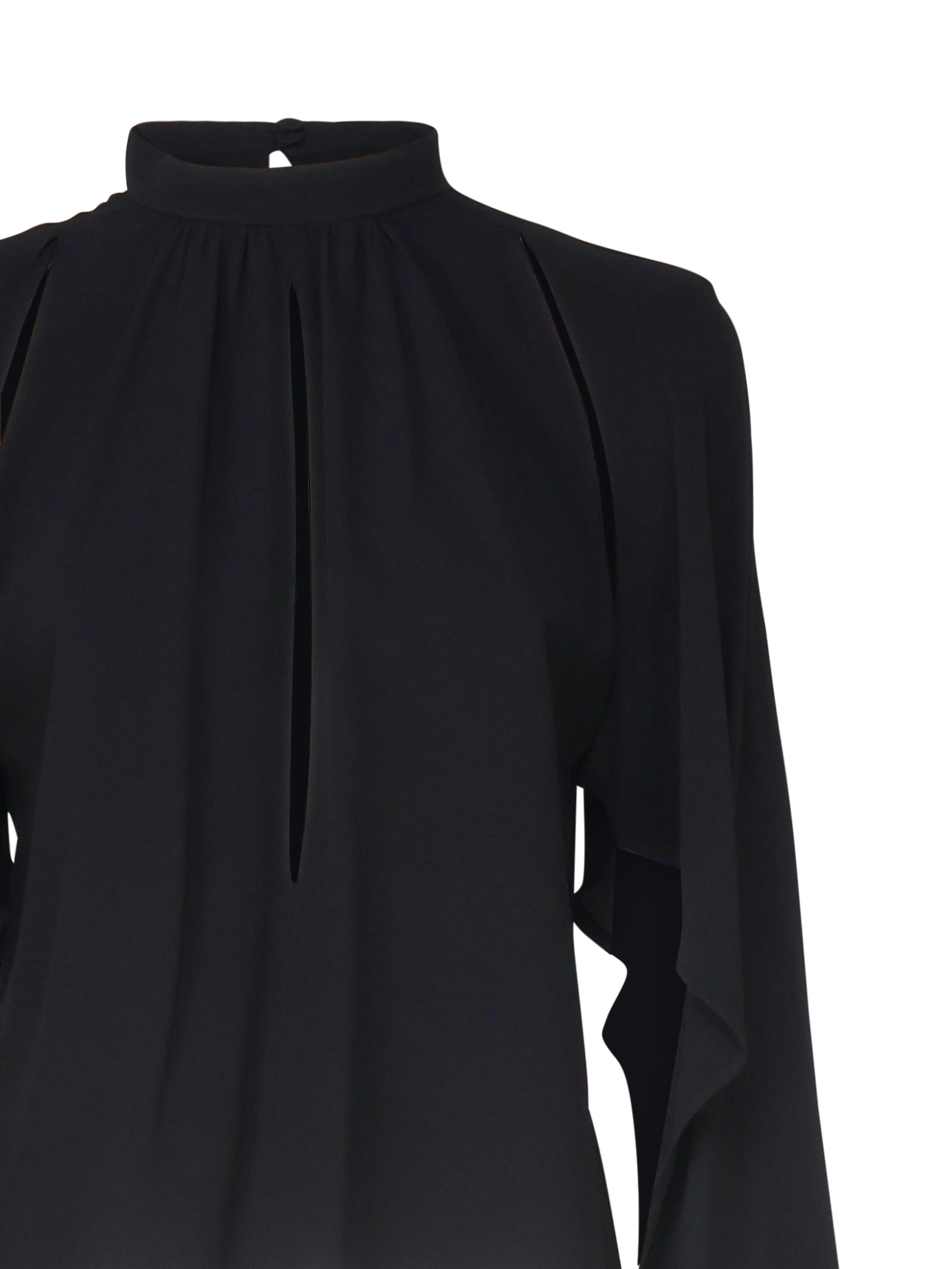 Shop Pinko Flowing Blouse In Silk Blend In Black Limousine