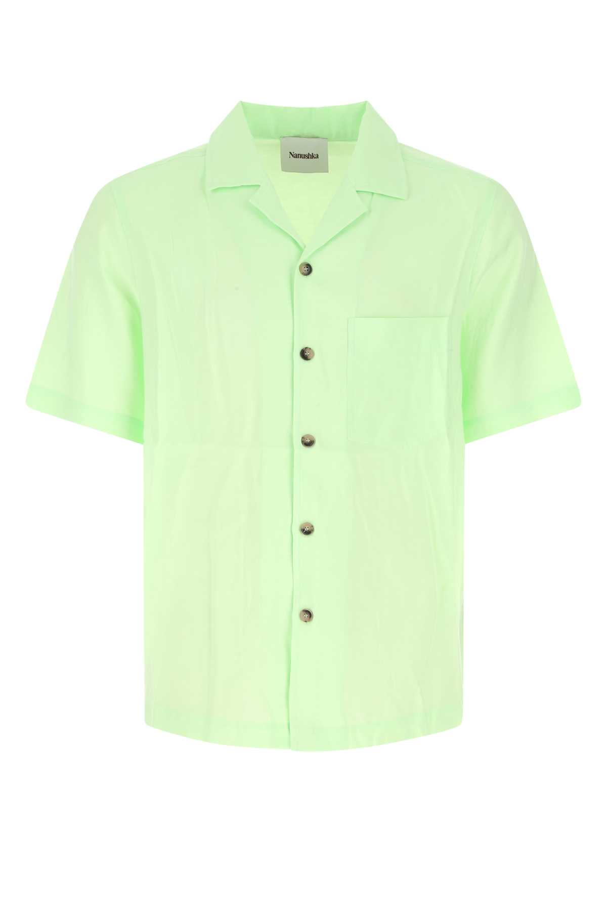 Shop Nanushka Pastel Green Modal Blend Shirt In Jade