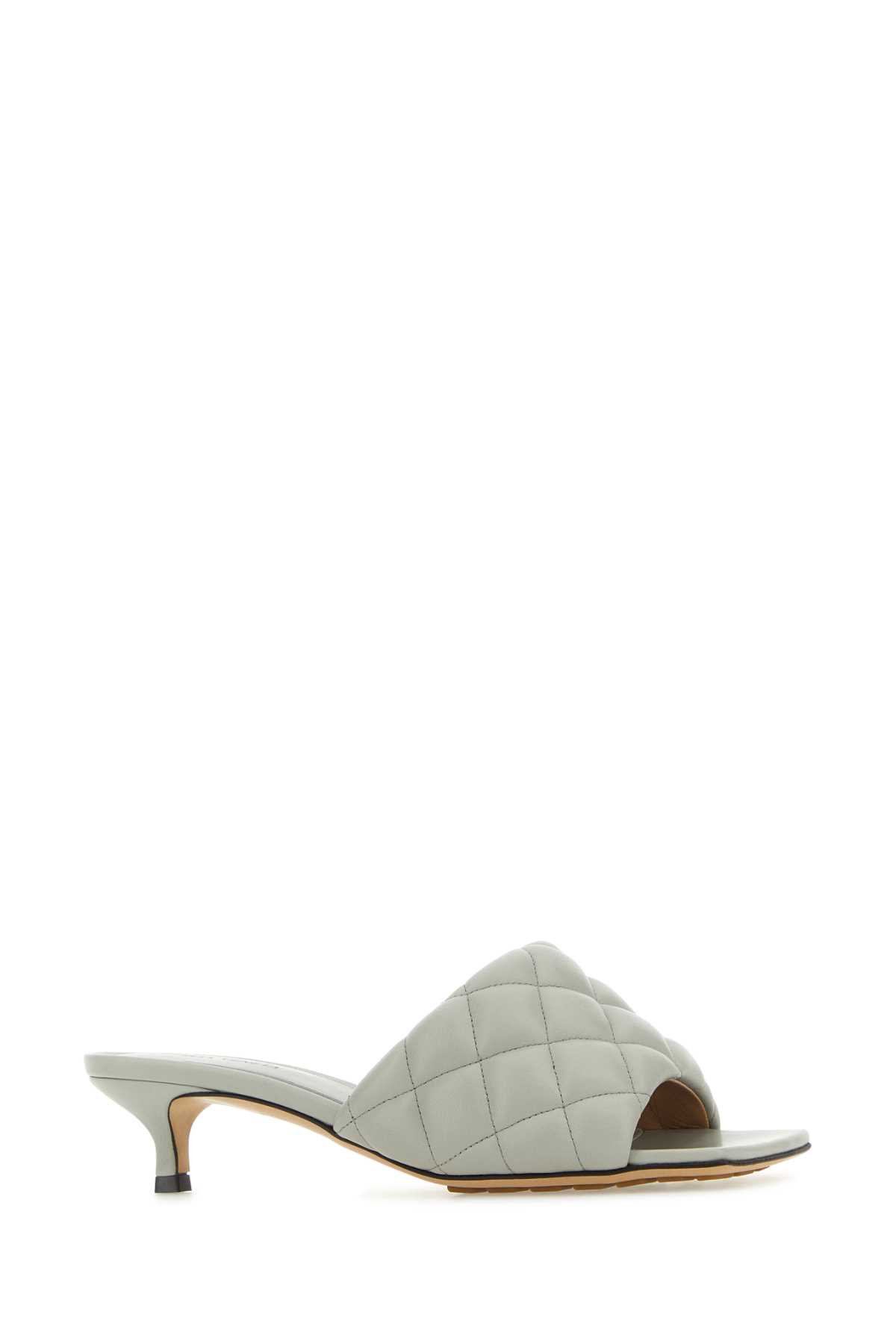 Shop Bottega Veneta Light Grey Nappa Leather Padded Sandals In Lightgrey