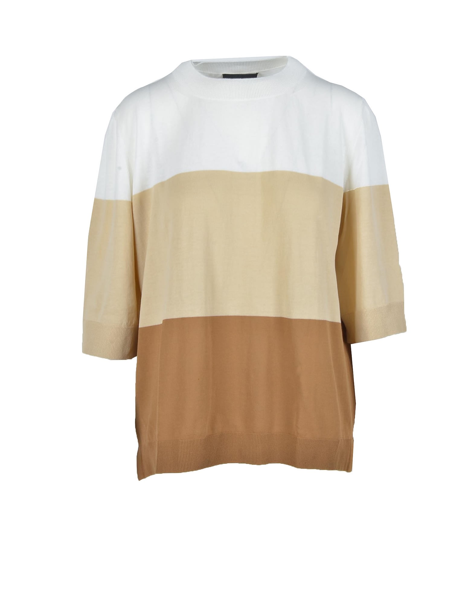 Les Copains Womens White / Brown Sweater