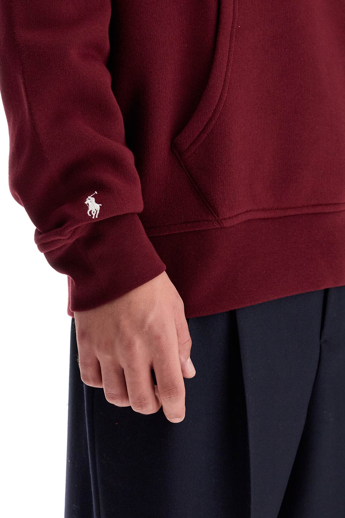 Shop Polo Ralph Lauren Hooded Sweatshirt With In Classic Wine (red)