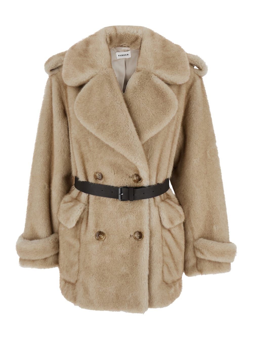 Parosh Double Breasted Eco Fur Jacket