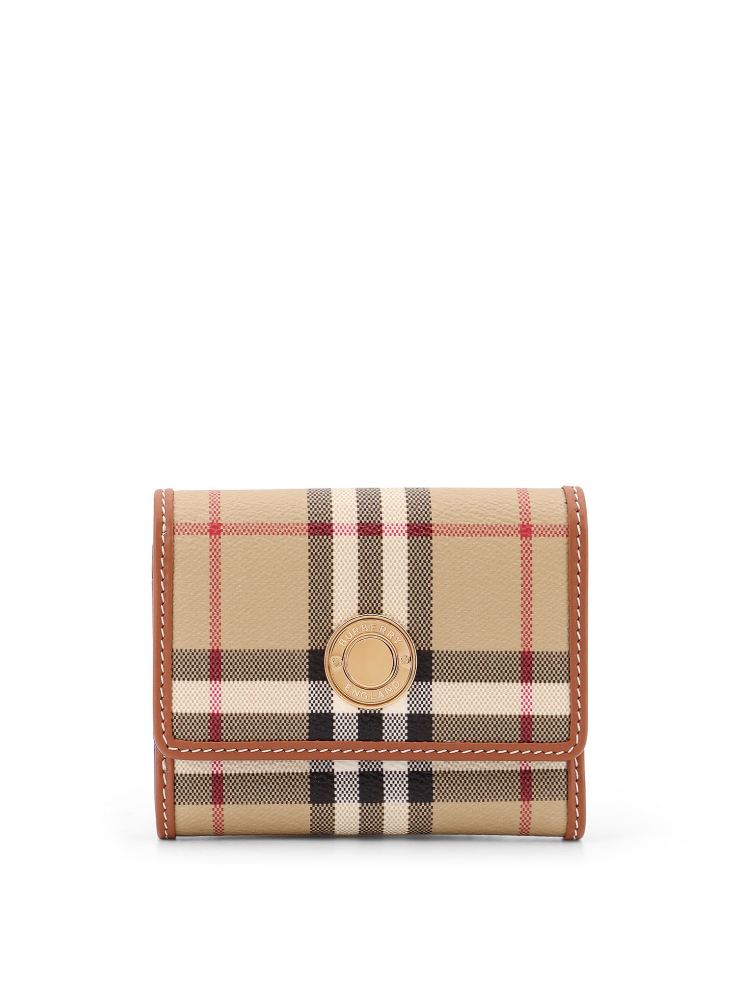 Shop Burberry Lancaster Wallet In Beige