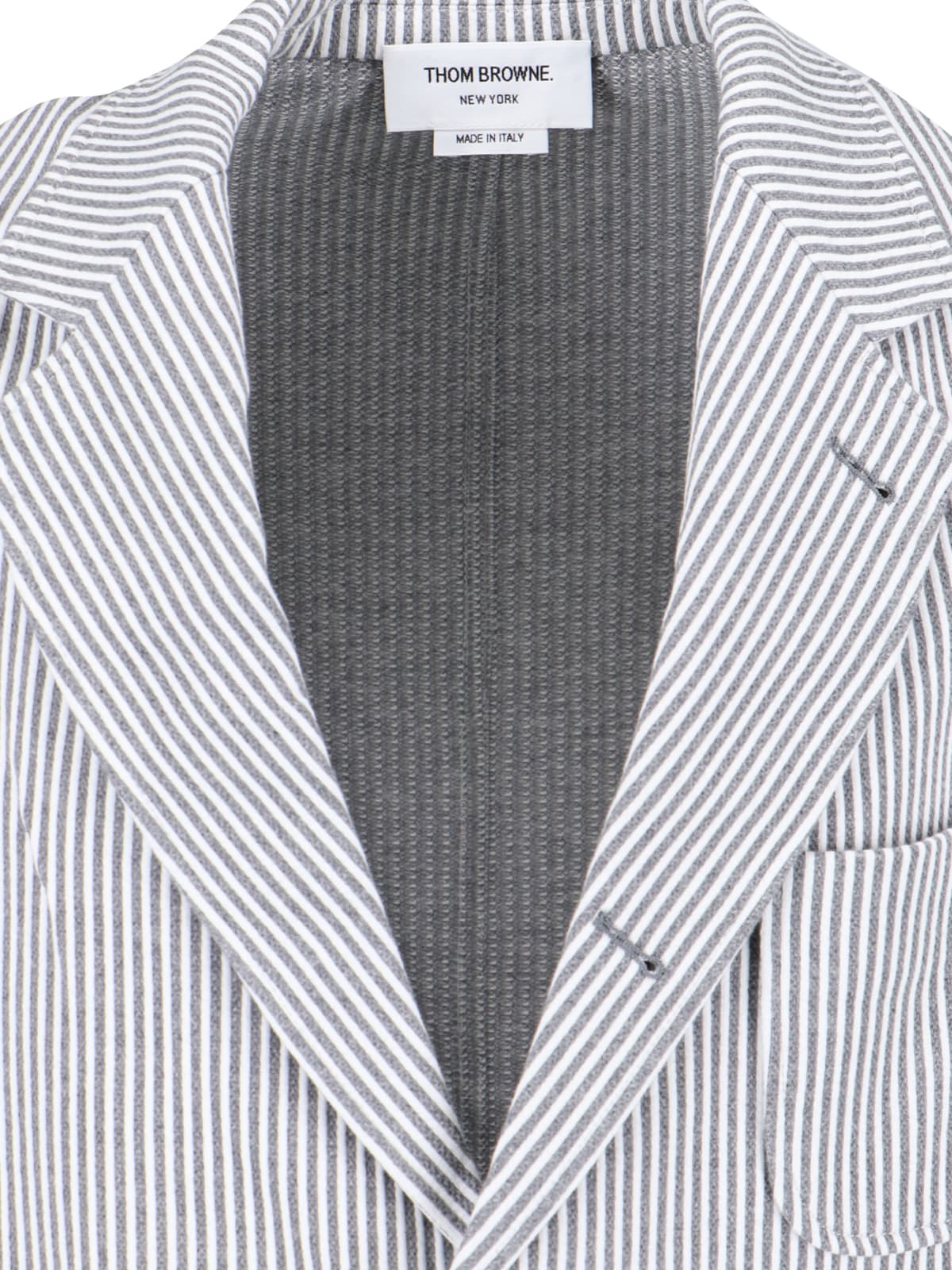 Shop Thom Browne Knitted Blazer In Gray