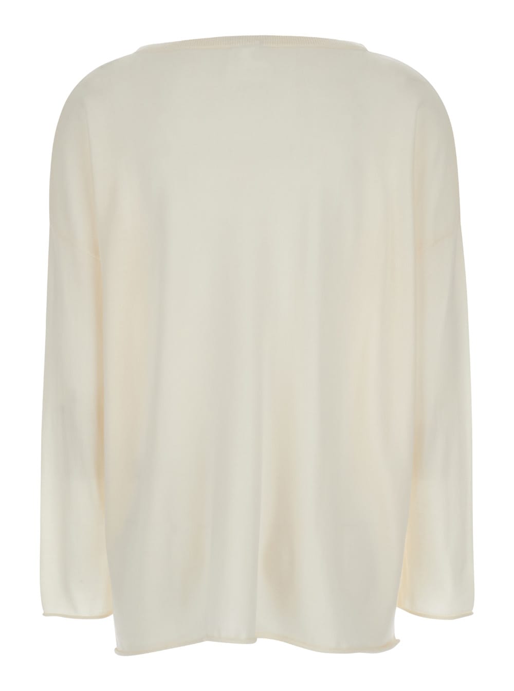 Shop Allude Cream Pullover With Boart Neckline In Wool Woman In White