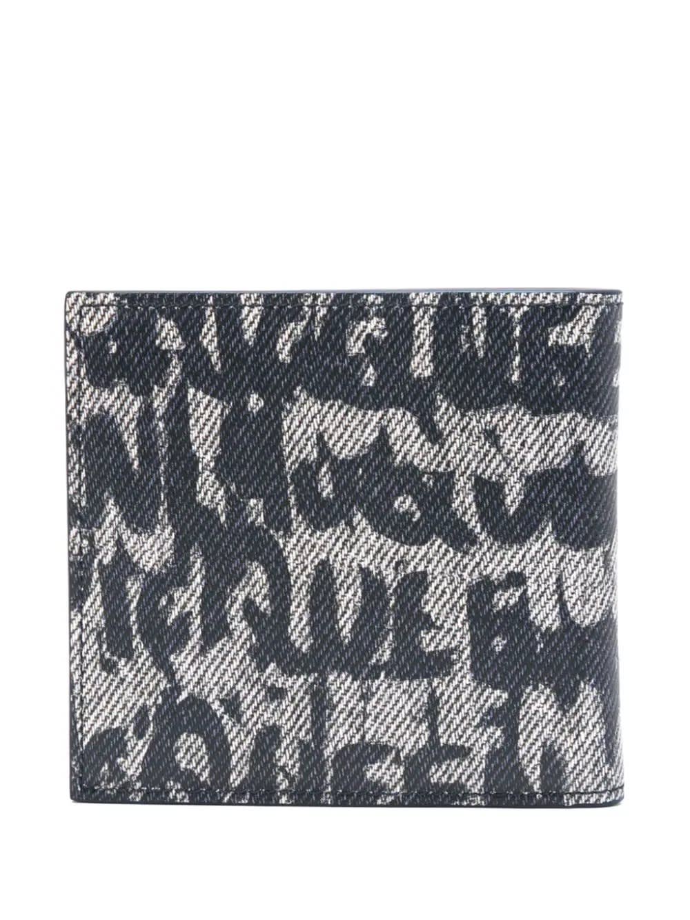 Shop Alexander Mcqueen Blue Graffiti Mcqueen Wallet