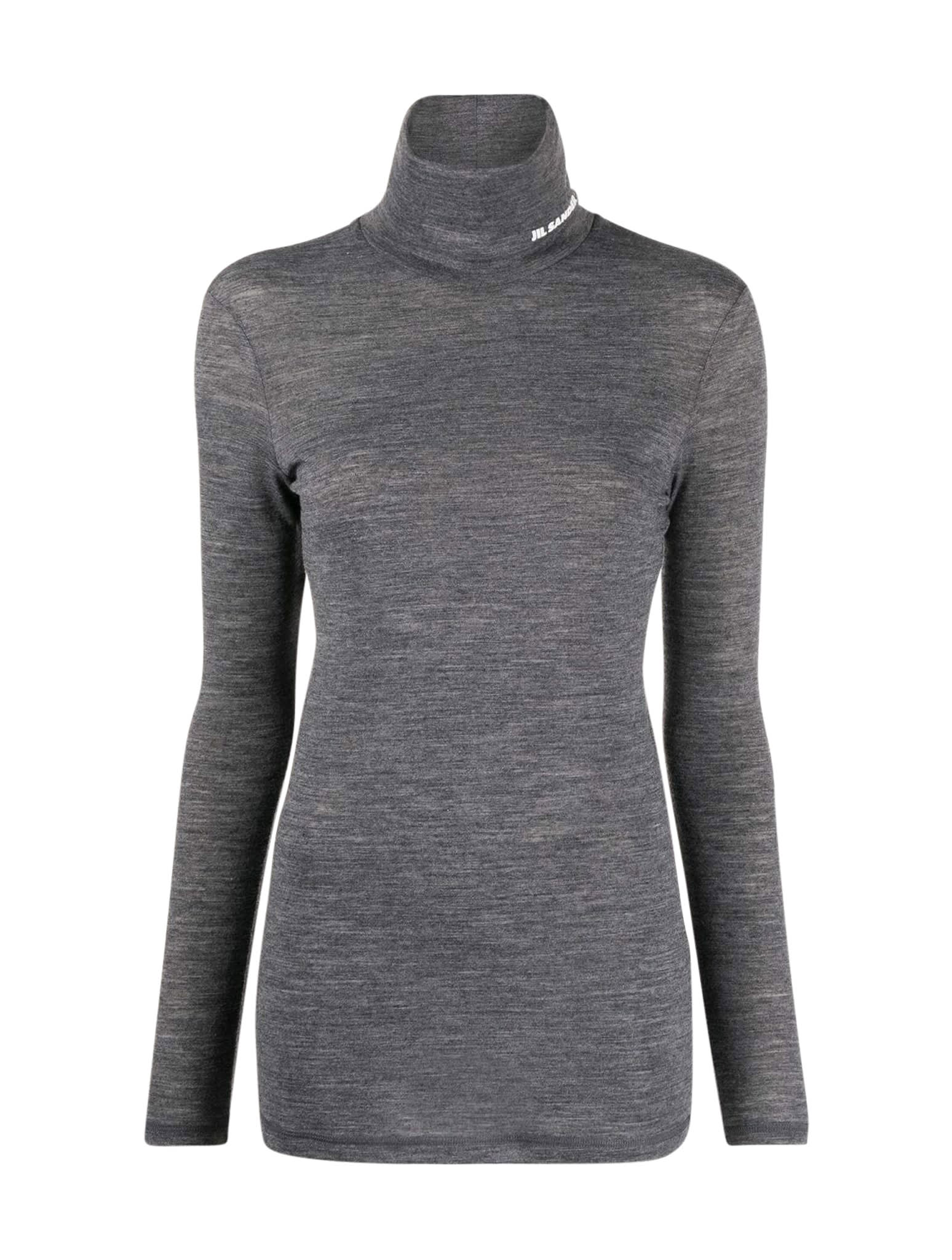 Jil Sander Elegant Turtleneck T-shirt In Dark Grey