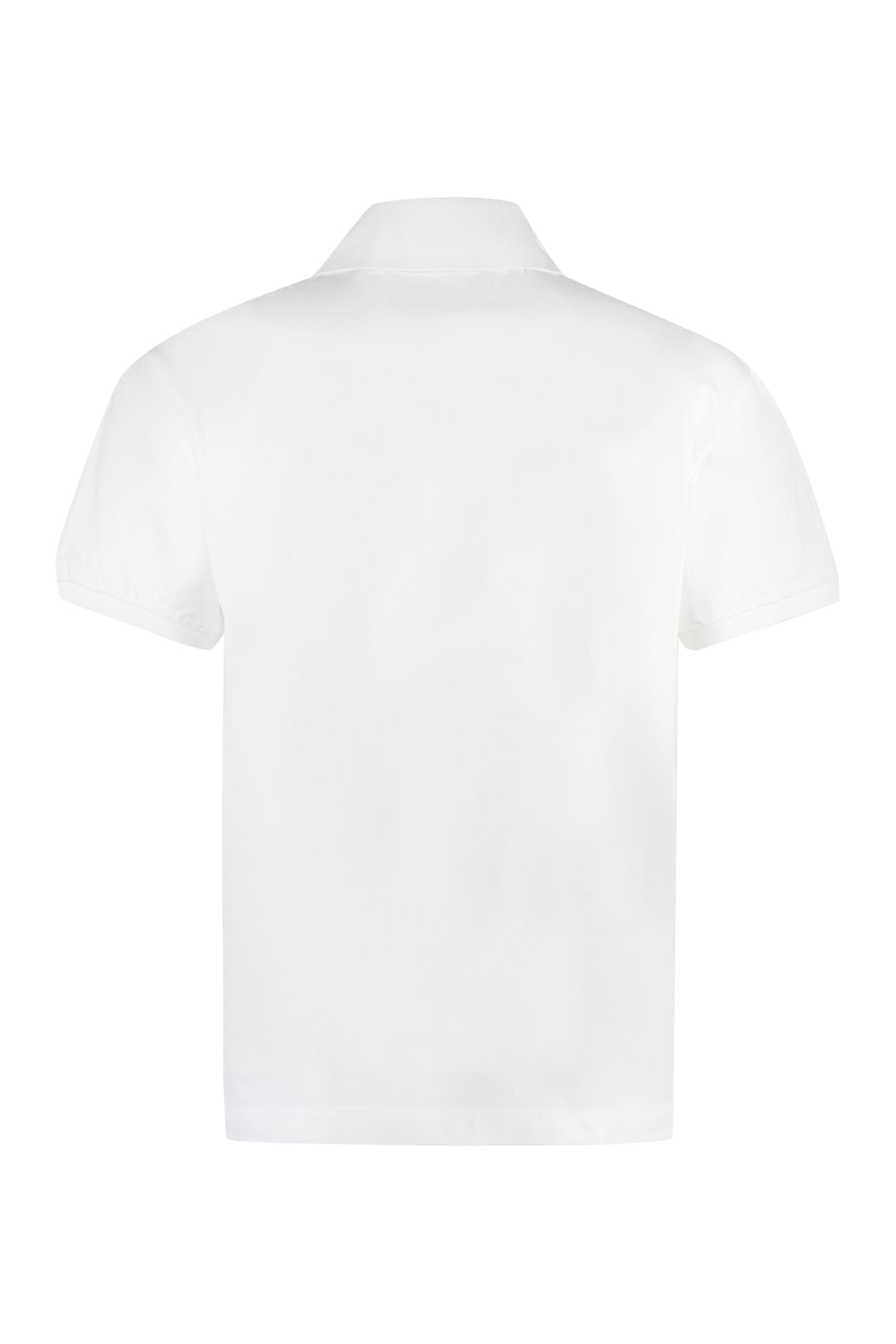 Shop Palm Angels Cotton-piqu Olo Shirt In White