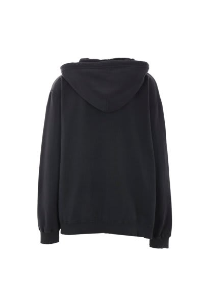 Shop Mm6 Maison Margiela Numbers Patch Zipped Drawstring Hoodie In Black