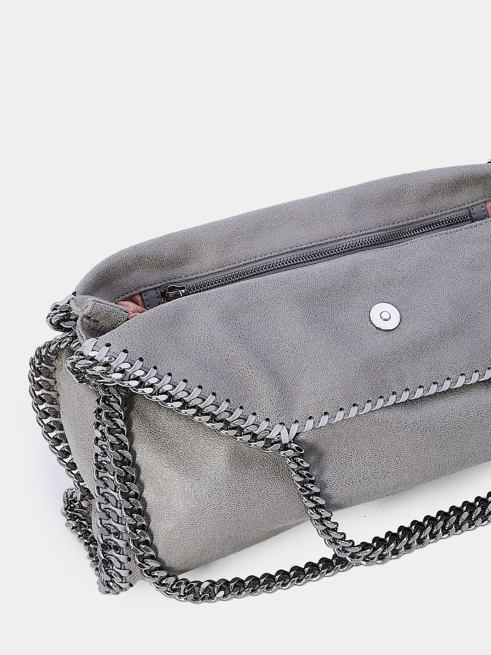 Shop Stella Mccartney Falabella Fold-over Tote Bag In Grey