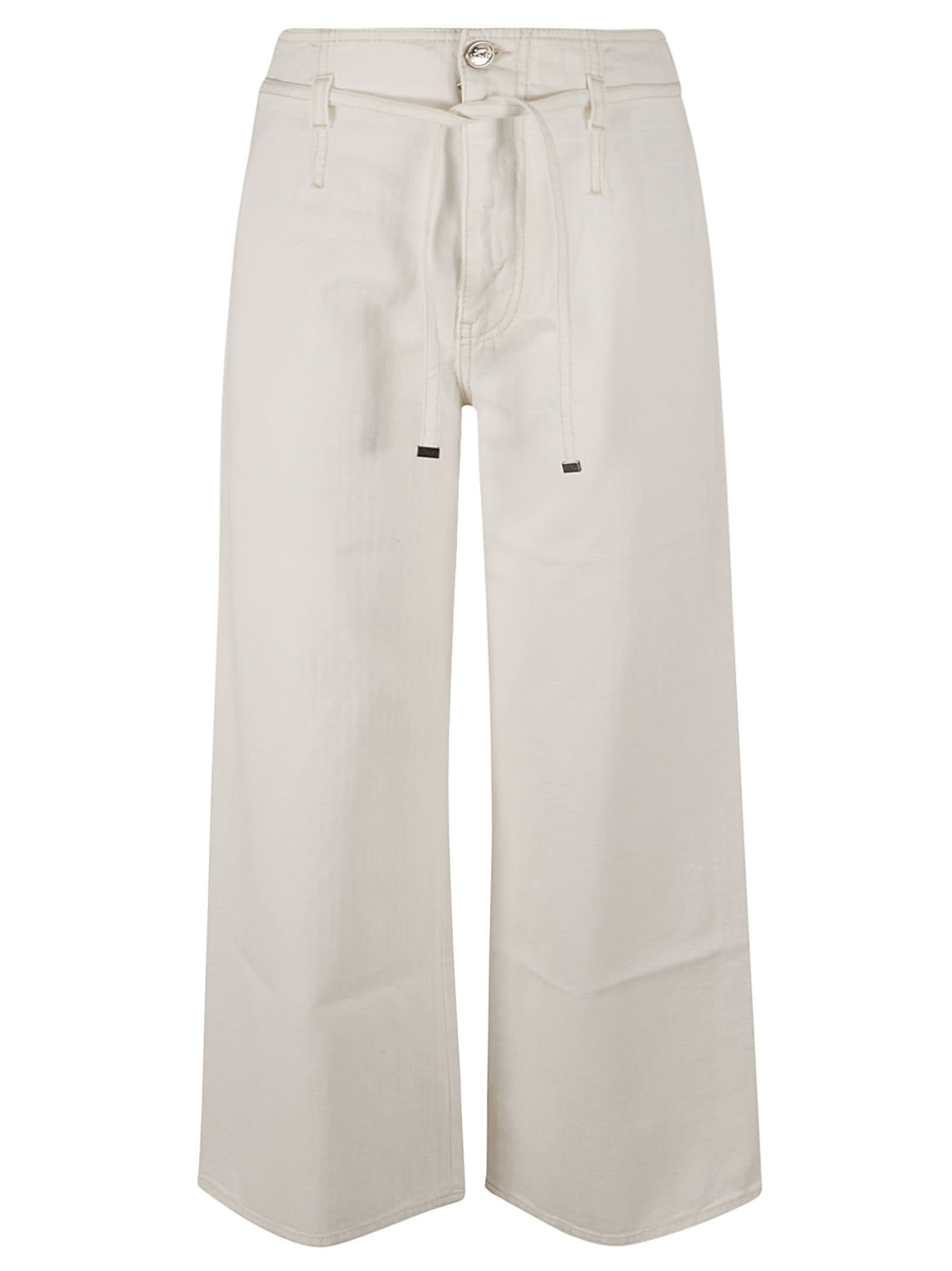 Shop Etro Tie-waist Wide Leg Jeans In White