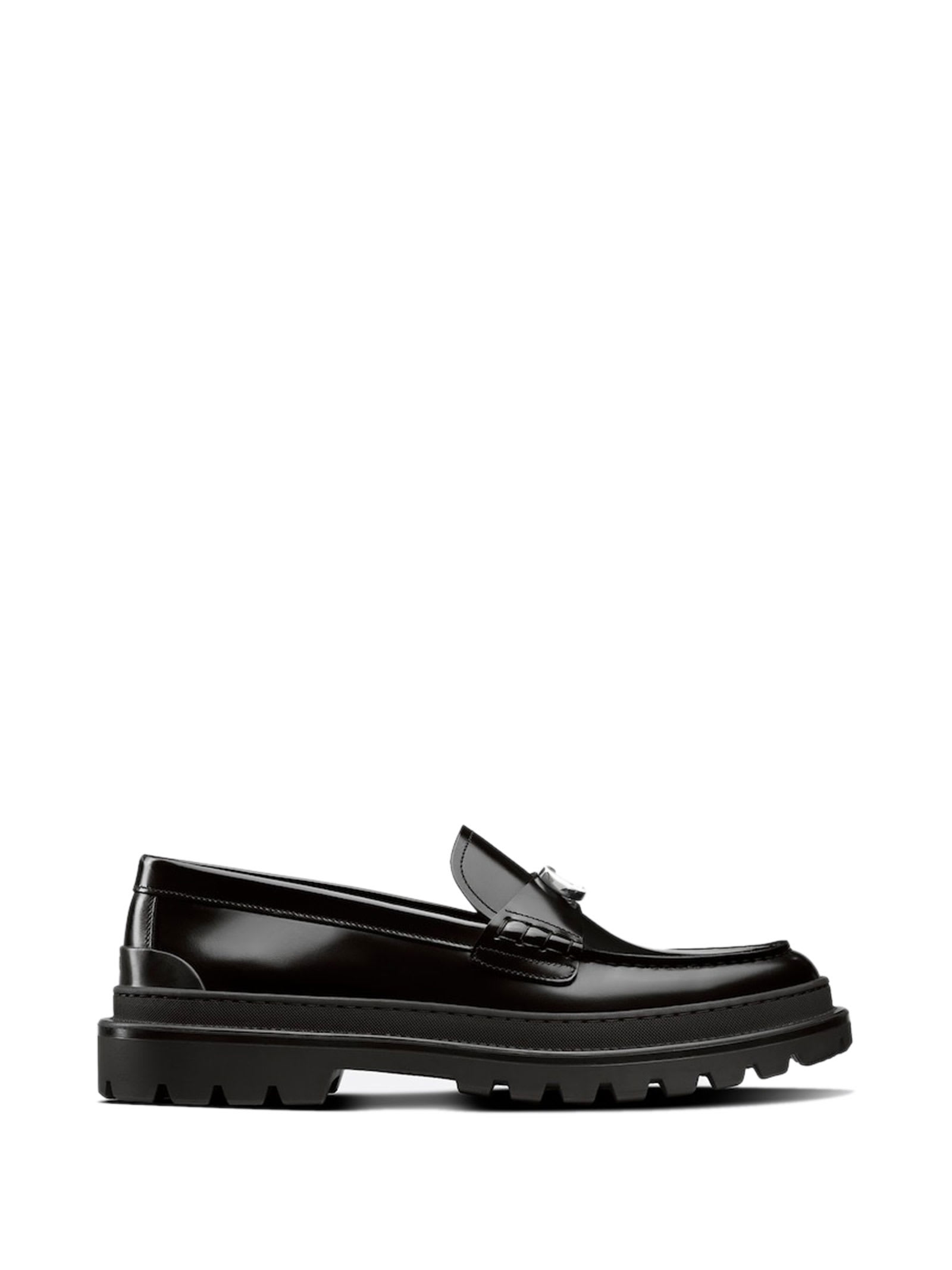 Dior Homme Leather Loafer With Logo Application