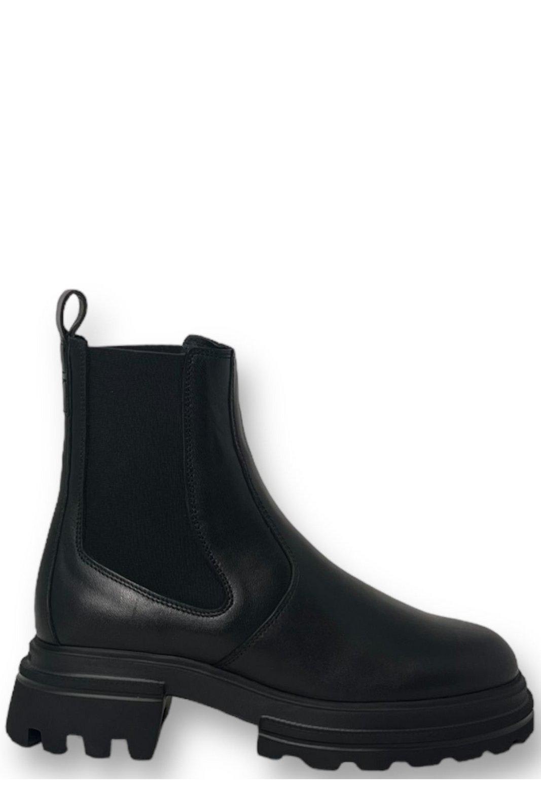 HOGAN ROUND TOE CHELSEA ANKLE BOOTS HOGAN 