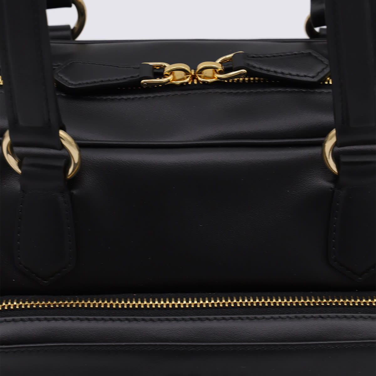Miu Miu Leather Shoulder Bag Double Handles In Black