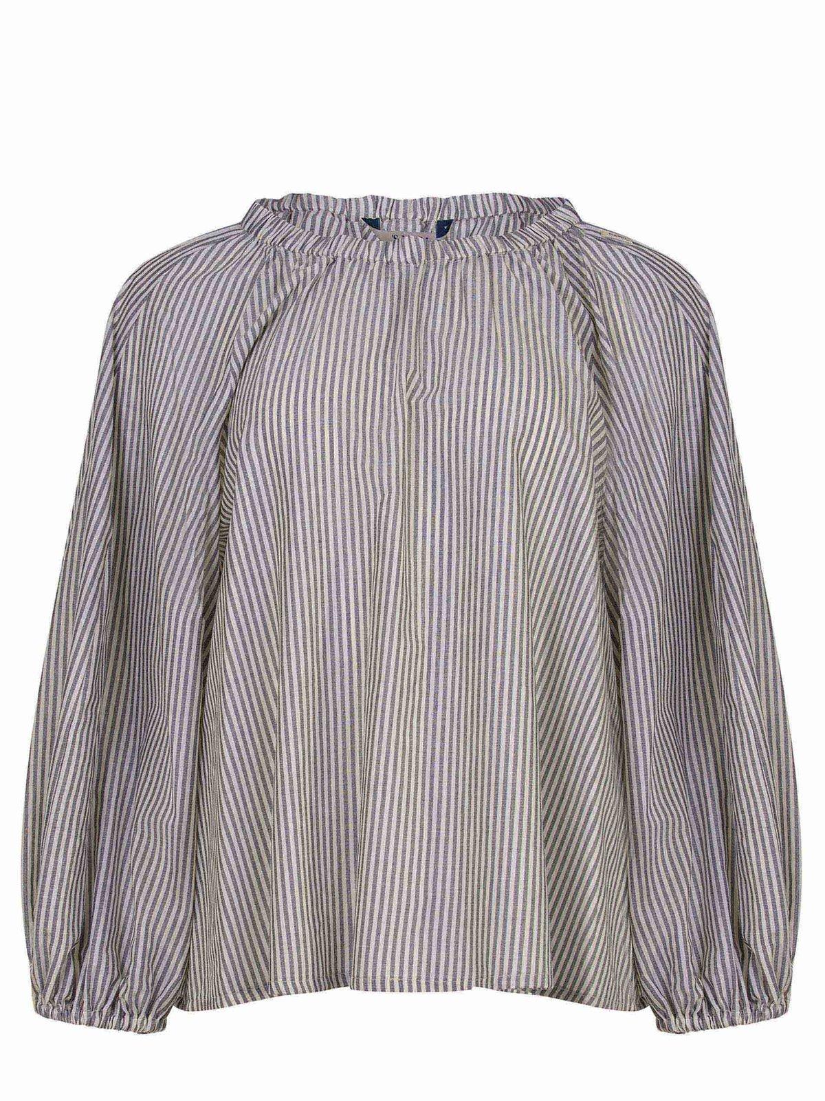 S Max Mara Fabiola Striped Gathered Top