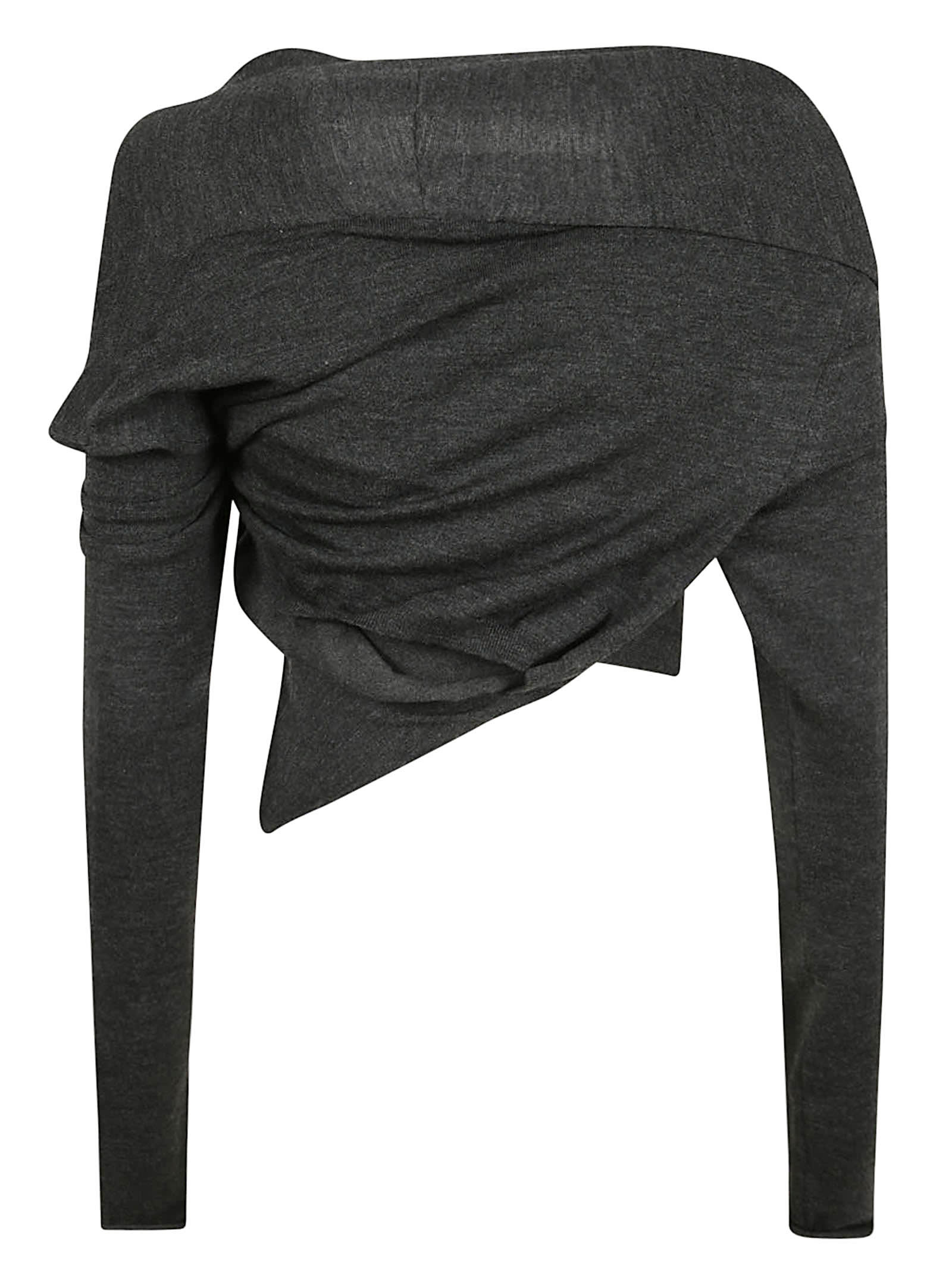 Alberta Ferretti Wool Crop Top In Gray