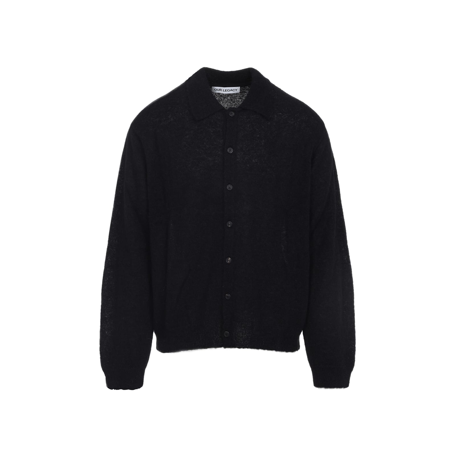 Our Legacy Black Evening Polo Cardigan In Black