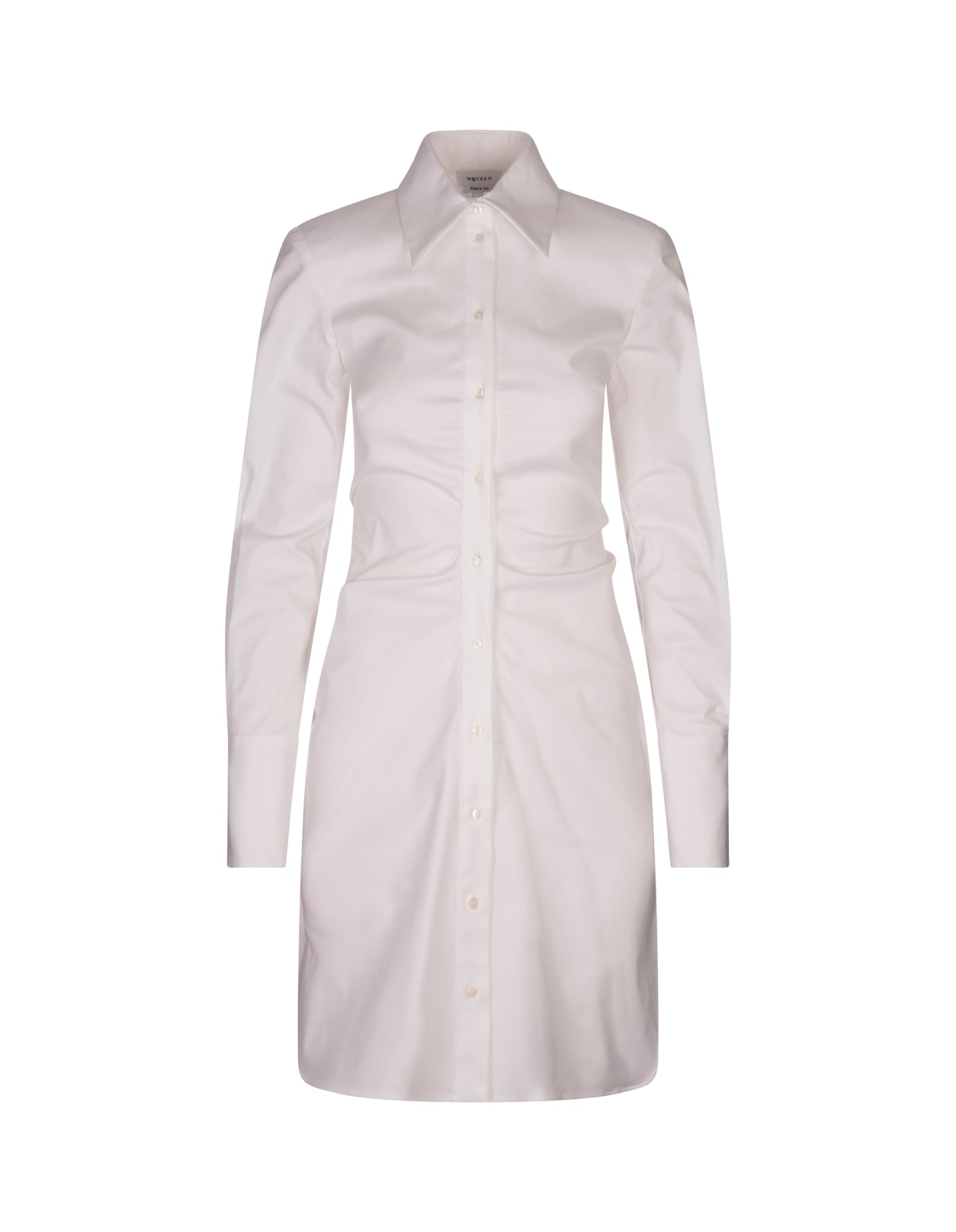 Shop Alexander Mcqueen White Mini Shirt Dress