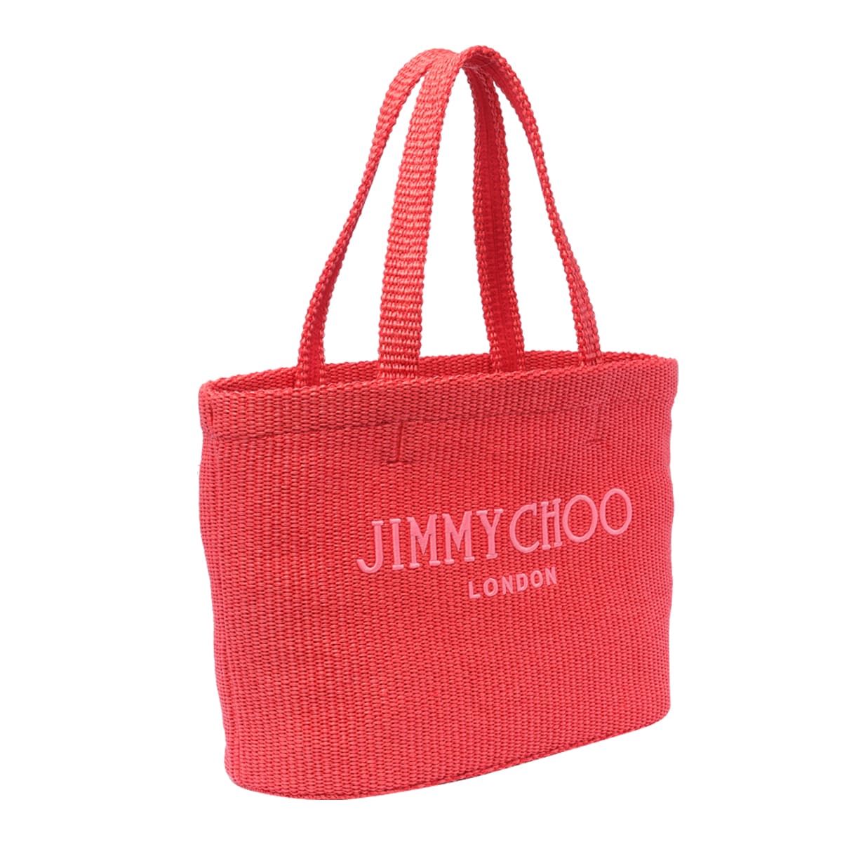 Shop Jimmy Choo E/w Beach Tote In Red