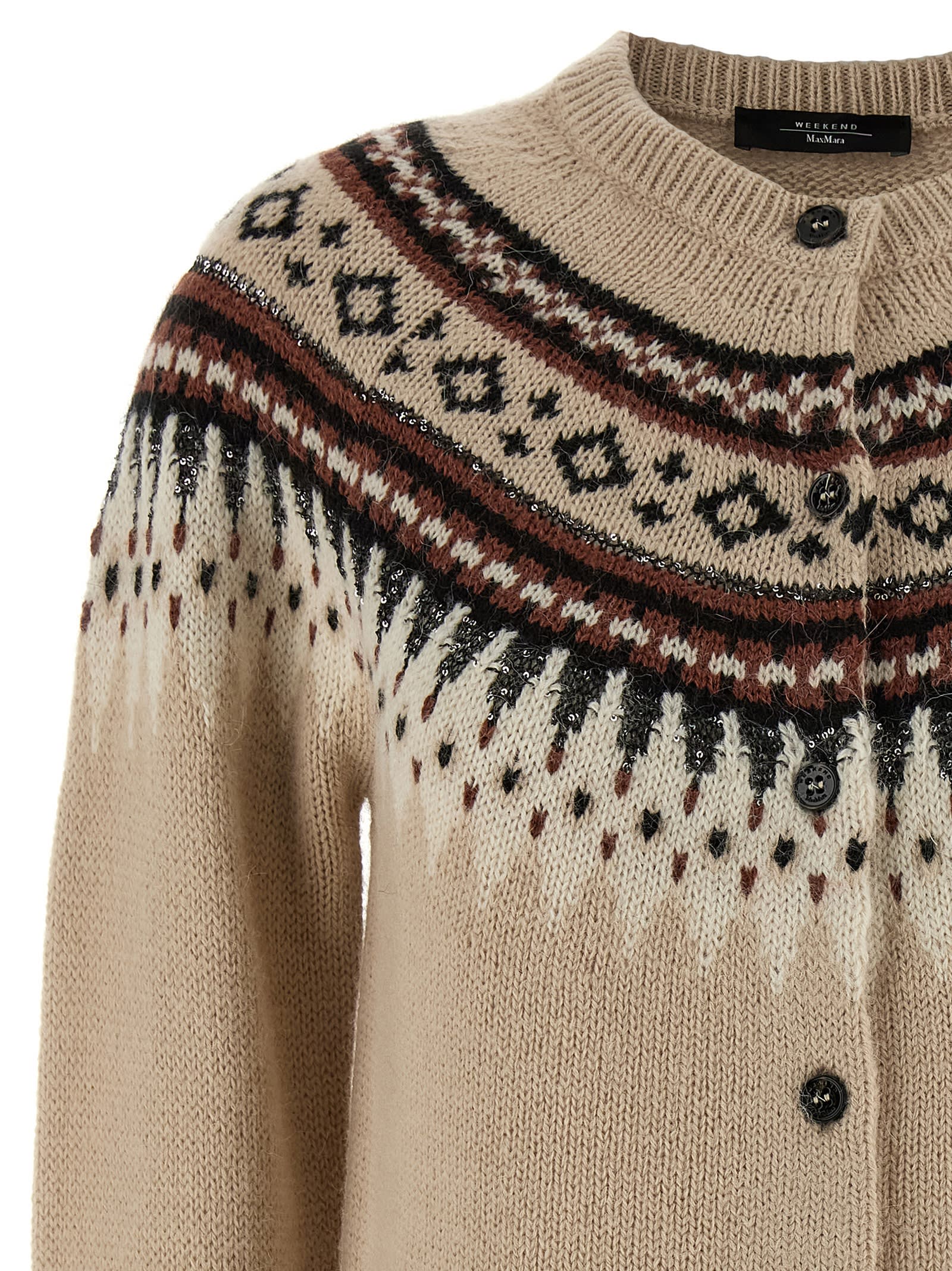 Weekend Max Mara Cabiria1234 Cardigan In Brown