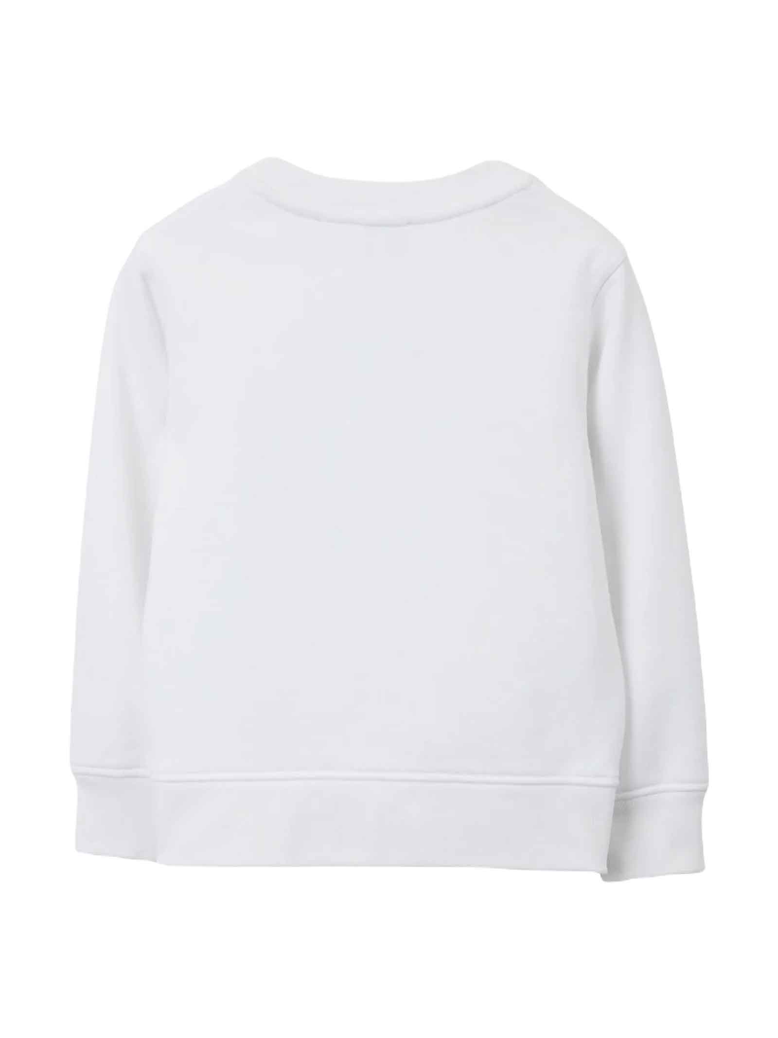 Shop Burberry White Sweatshirt Boy In Bianco