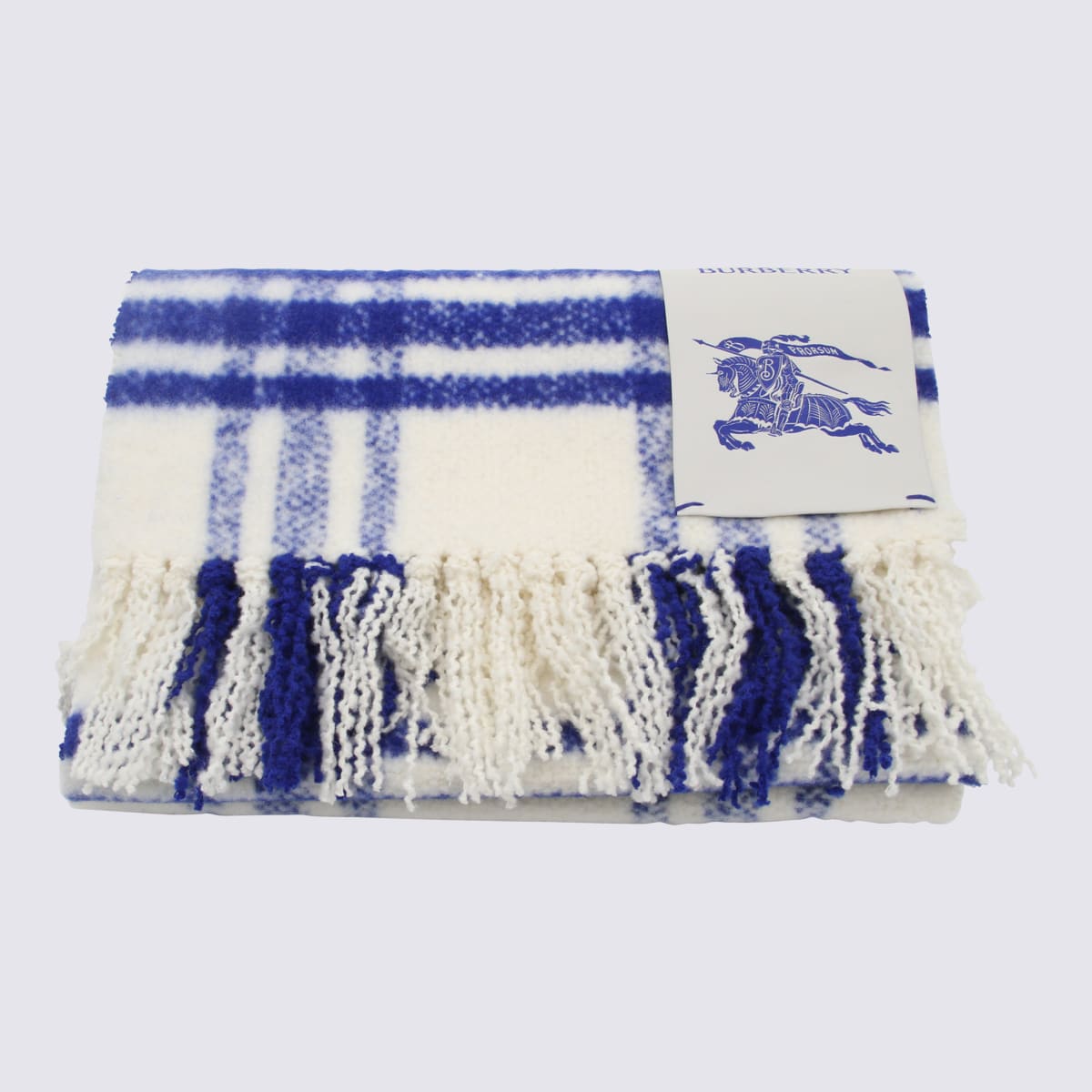 Shop Burberry Knight Wool Scarf