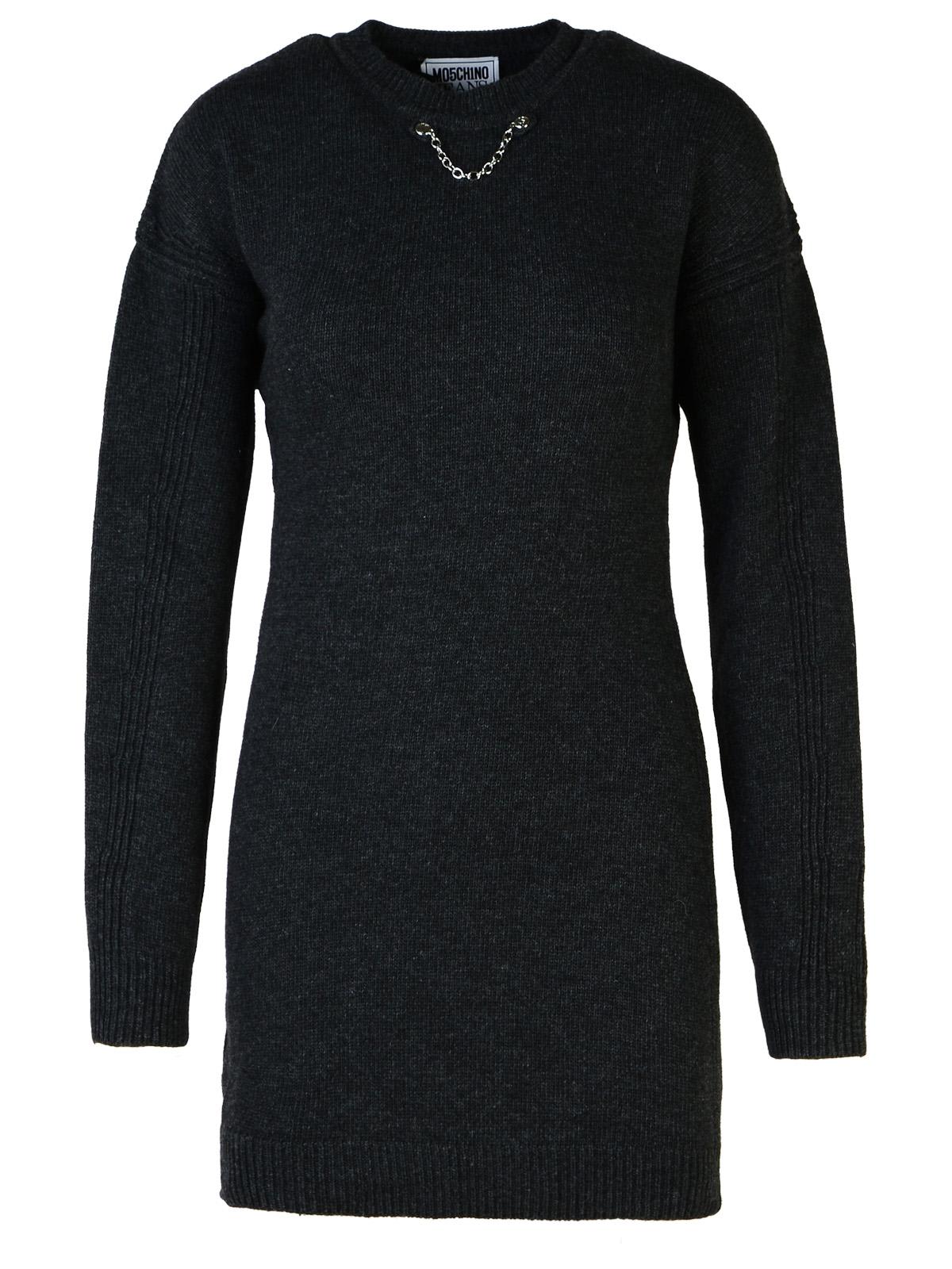 Dark Grey Wool Blend Dress