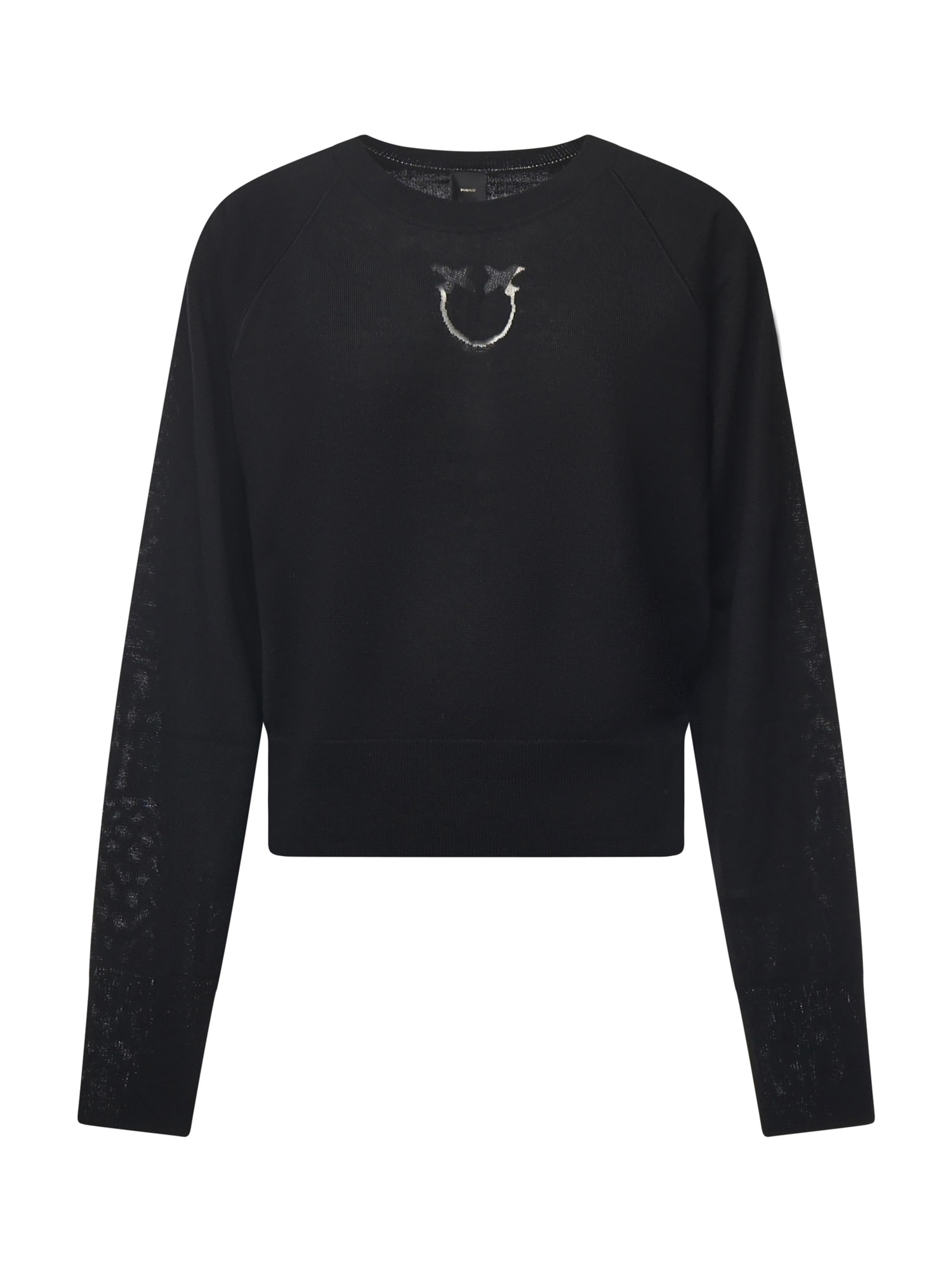 Pinko Wool Logo Sweater In Black
