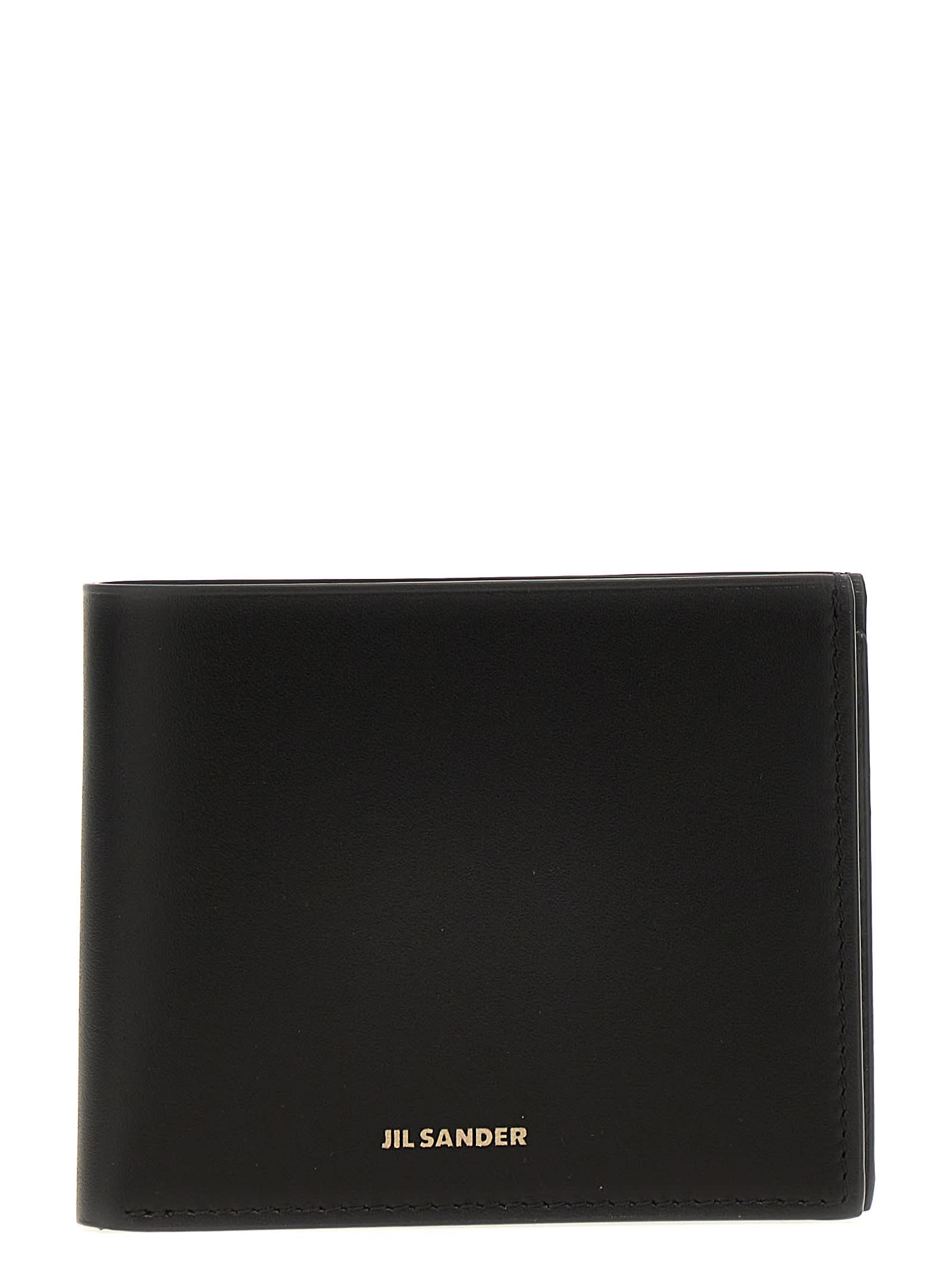 Shop Jil Sander Leather Wallet In Nero