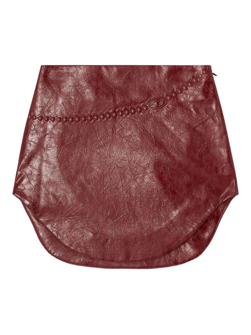 Diesel Faux Leather Mini Skirt In Burgundy