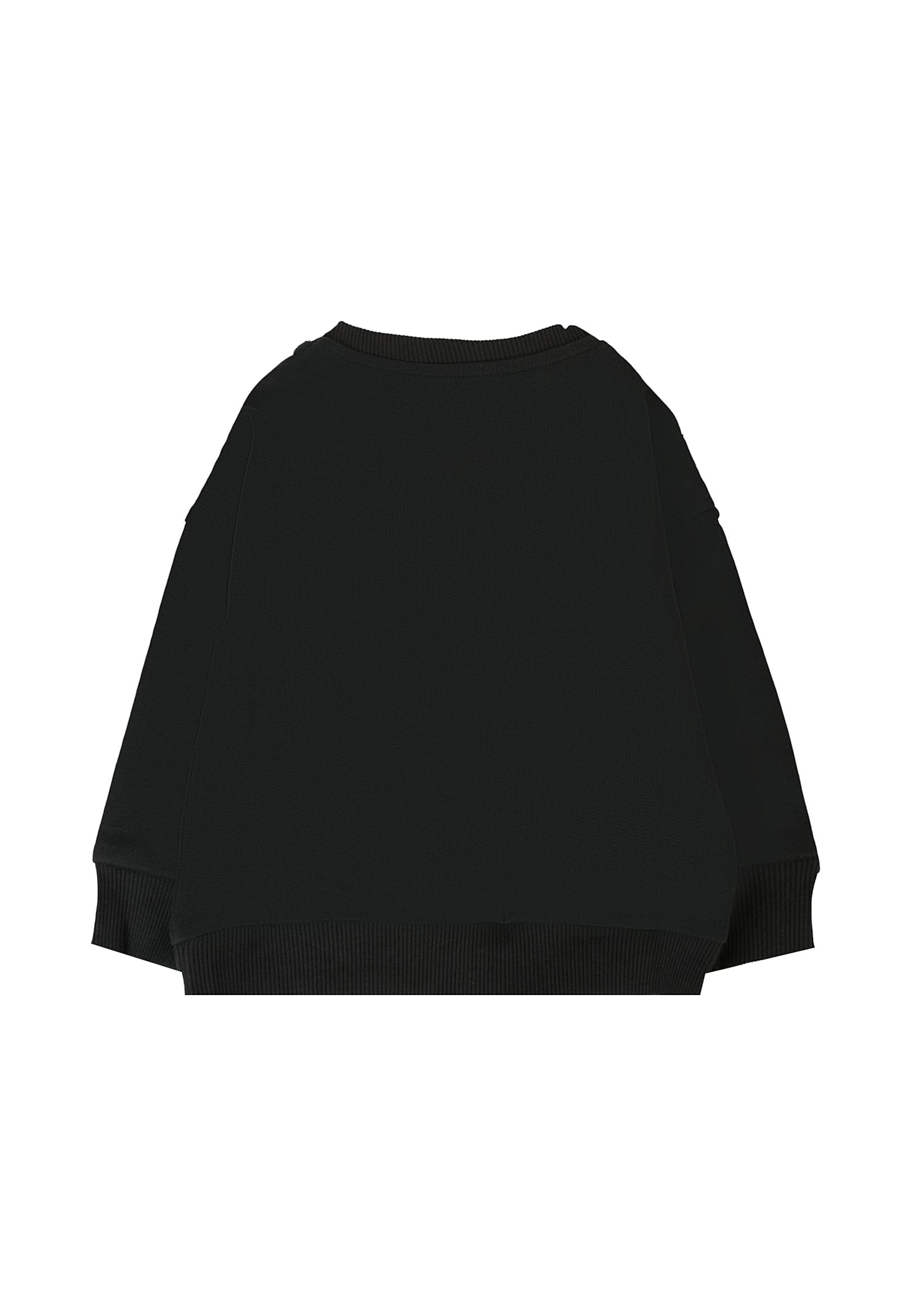 Moschino Black Sweatshirt For Babykids With Logo In Black