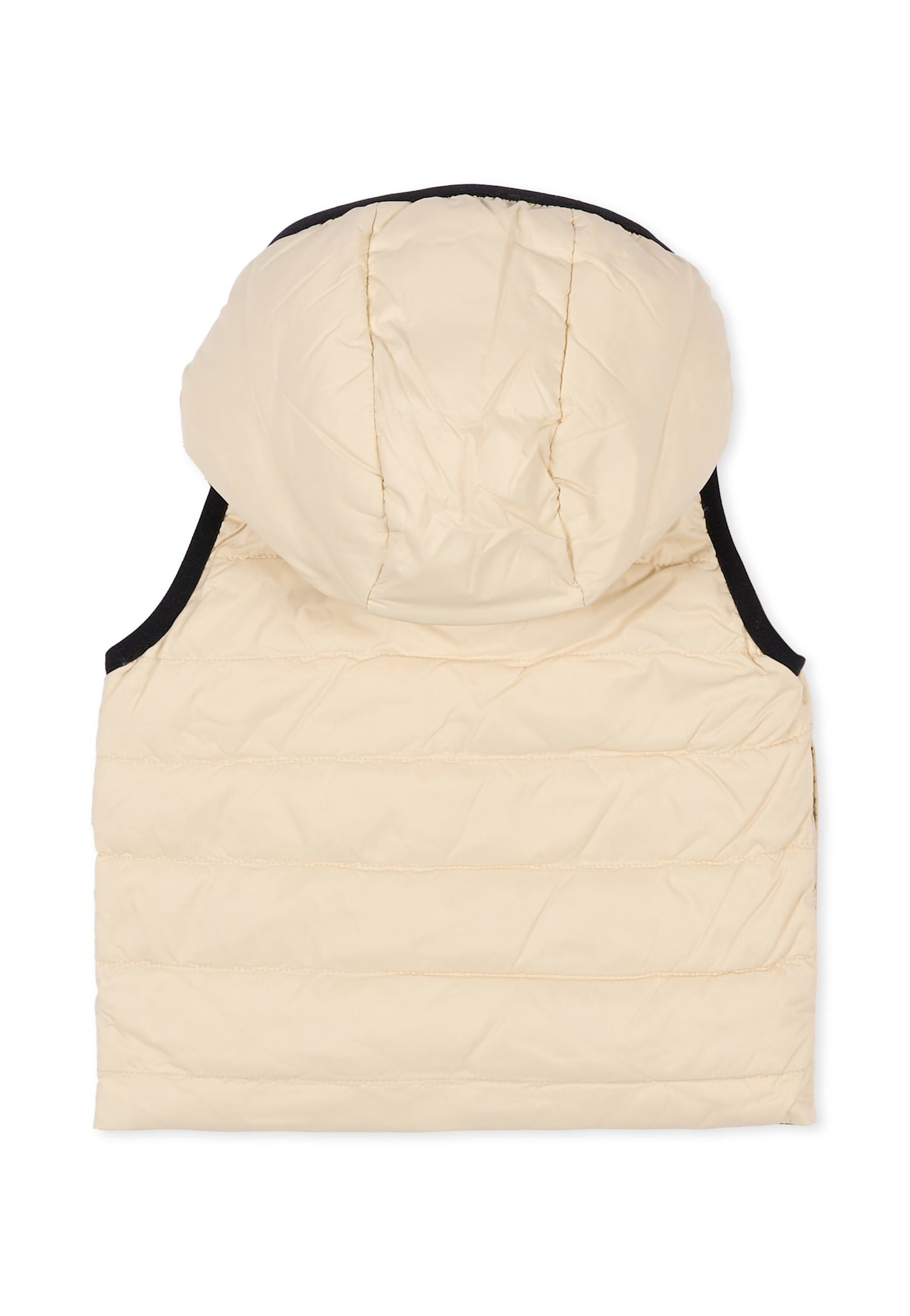 Hugo Boss Beige Reversible Vest For Baby Boy With Logo In Pink