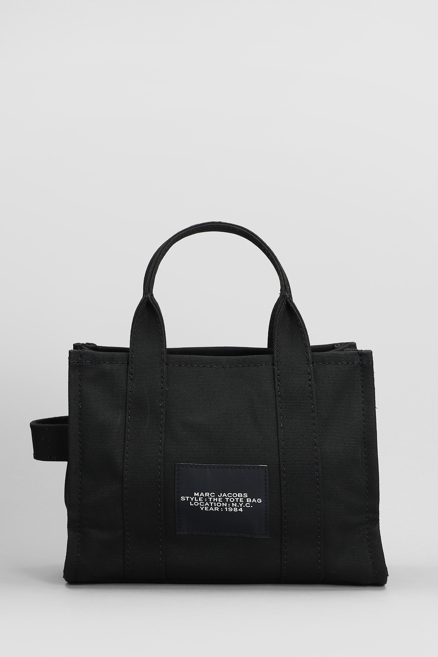 Shop Marc Jacobs The Small Tote Tote In Black Cotton