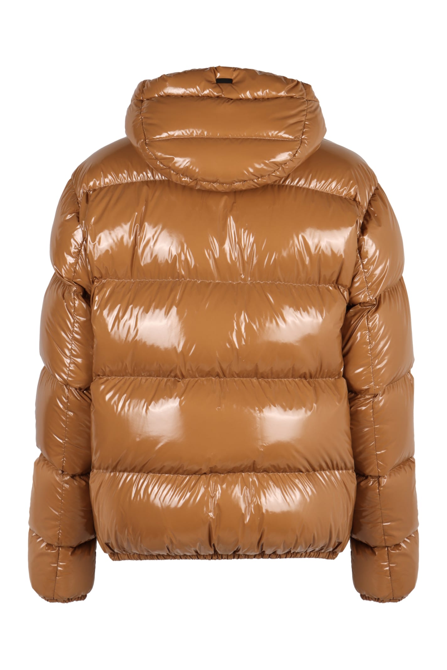 Shop Herno Glossy Nylon Down Jacket In Camel