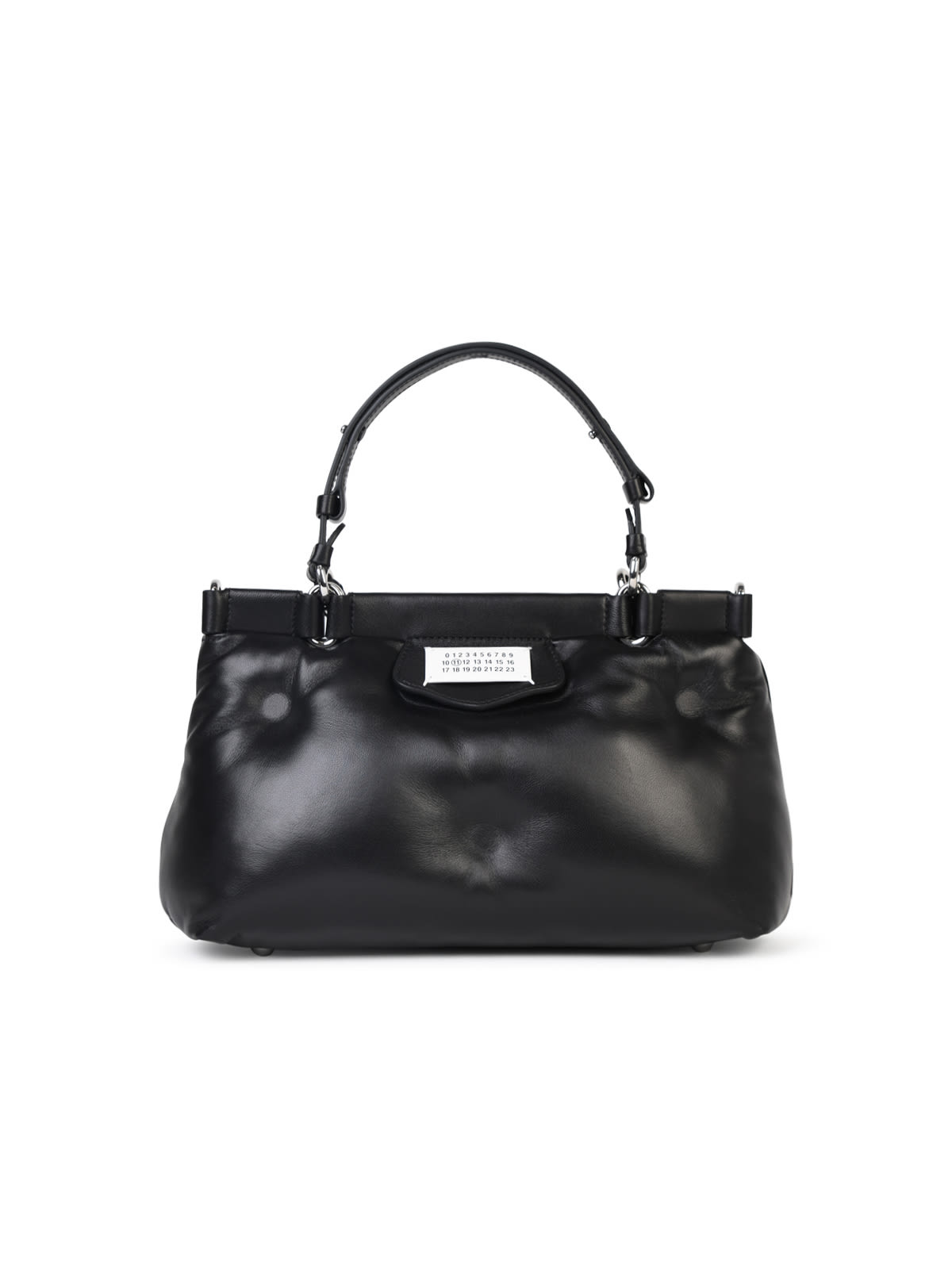 Maison Margiela Glam Slam Black Leather Bag In Metallic