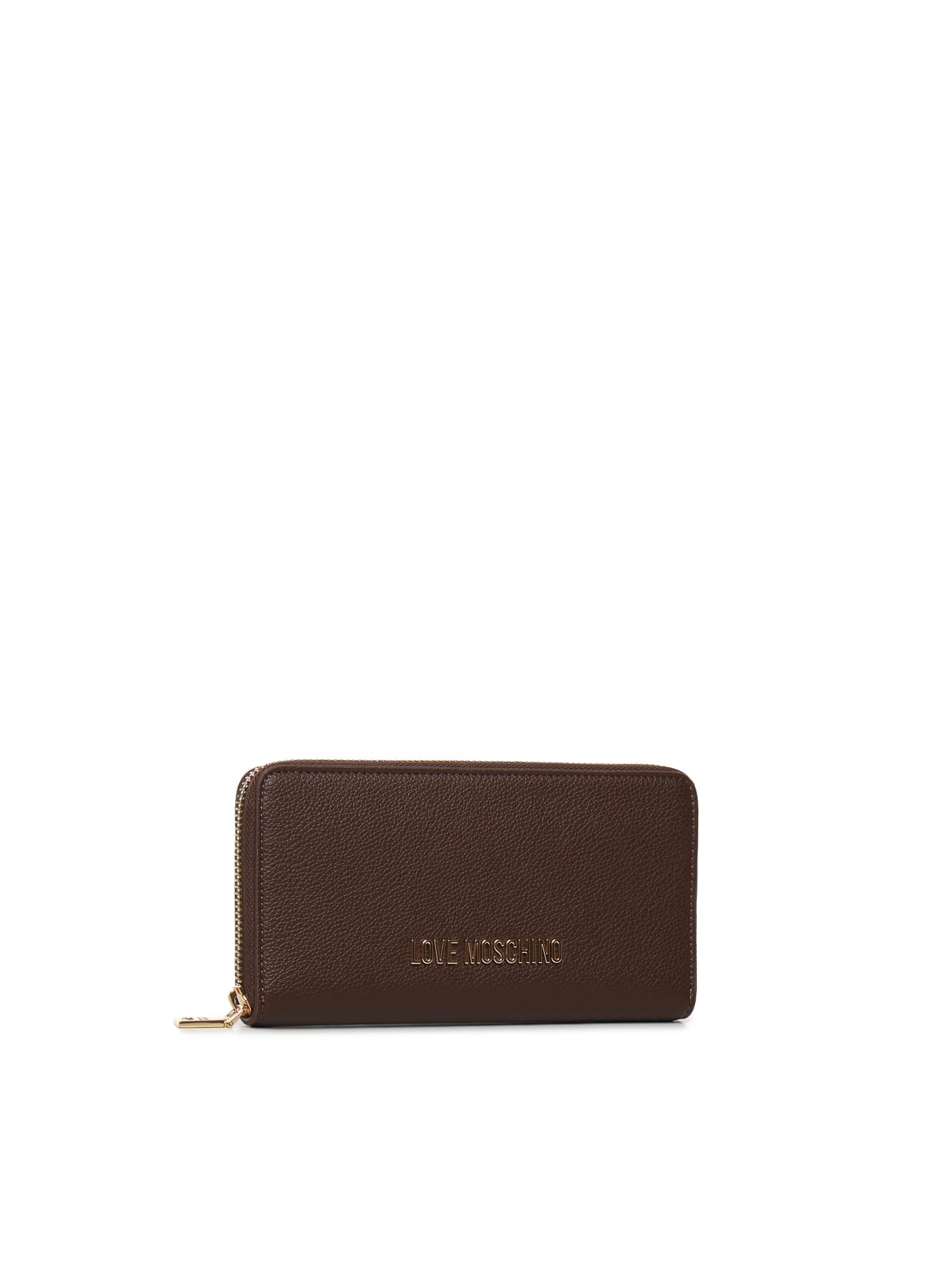 Love Moschino Logo Zip-around Wallet In Brown