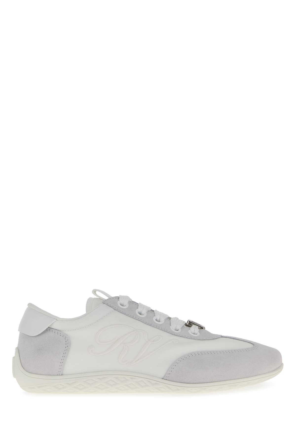 Roger Vivier Viv Low Rv Lace-up Sneakers In White