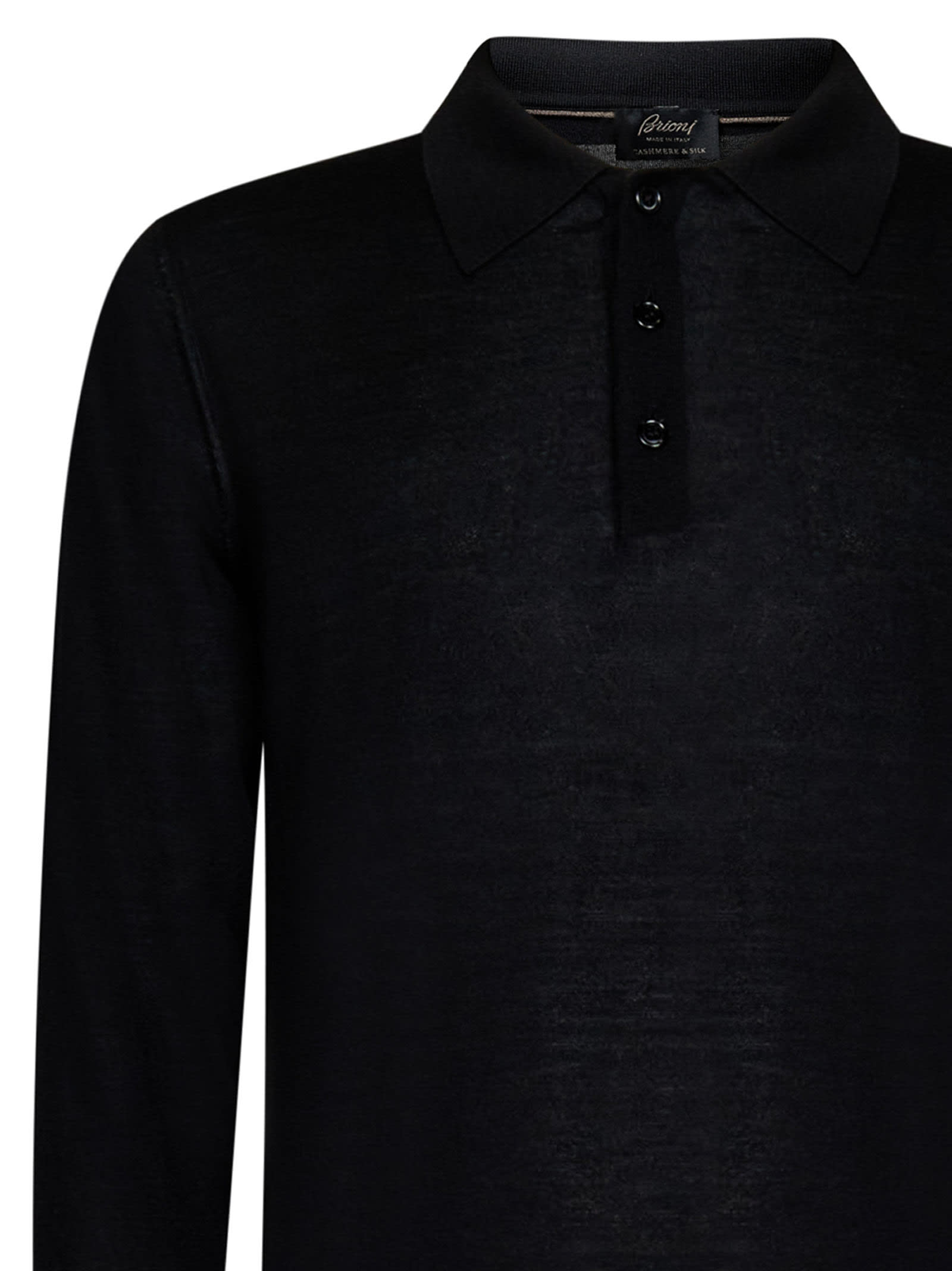 Shop Brioni Polo Shirt In Black