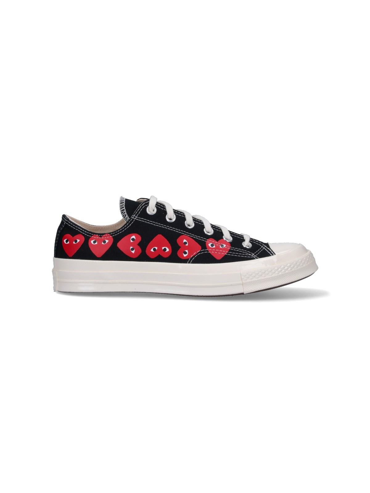 Shop Comme Des Garçons Low Converse Multi Heart Chuck 70 Sneakers In Black