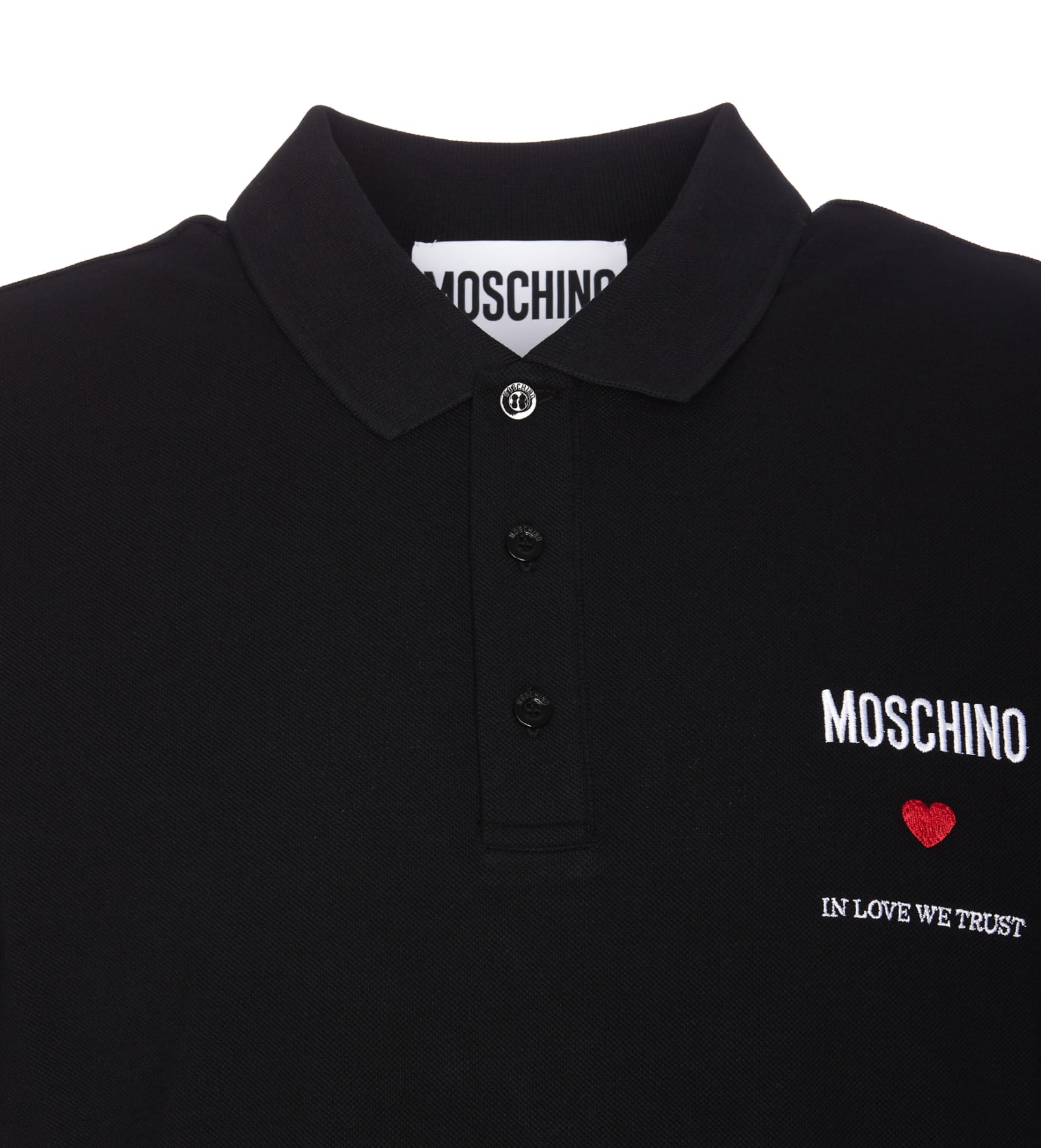 Shop Moschino In Love We Trust Polo Shirt In 1555