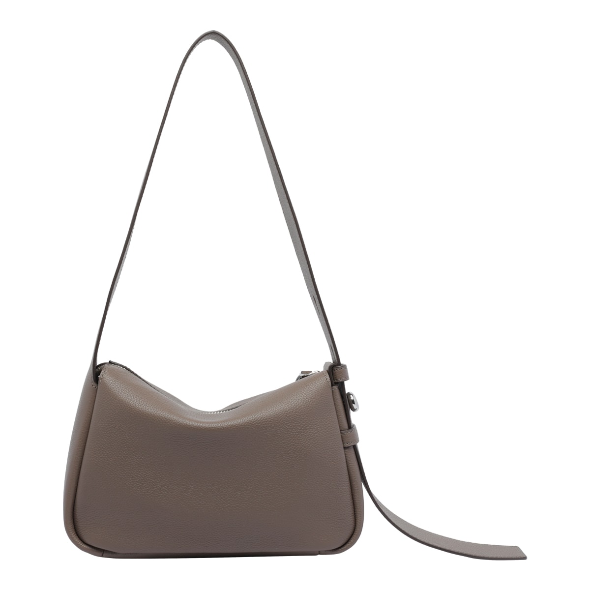 Tory Burch Romy Zip-fastening Leather Shoulder Bag In Neutral
