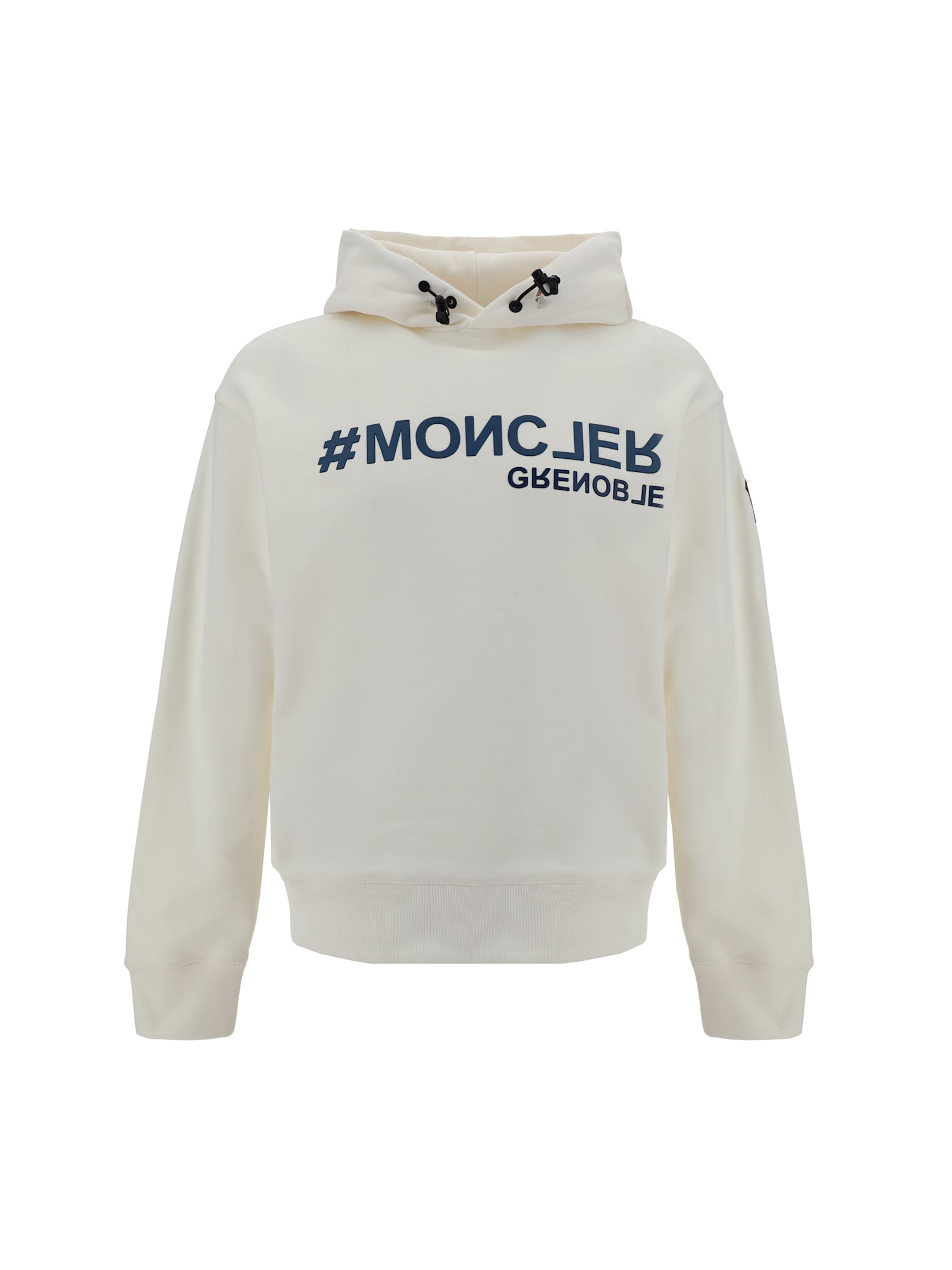 Shop Moncler Hoodie In Cream