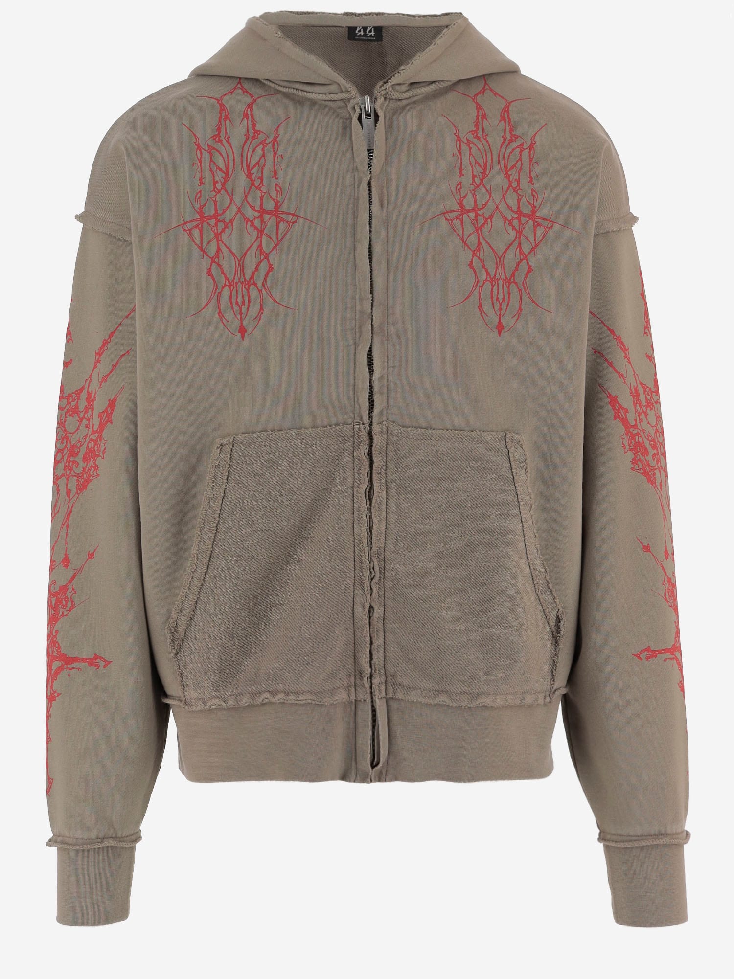 44 Label Group Reverse Eternity Cotton Sweatshirt In Burgundy
