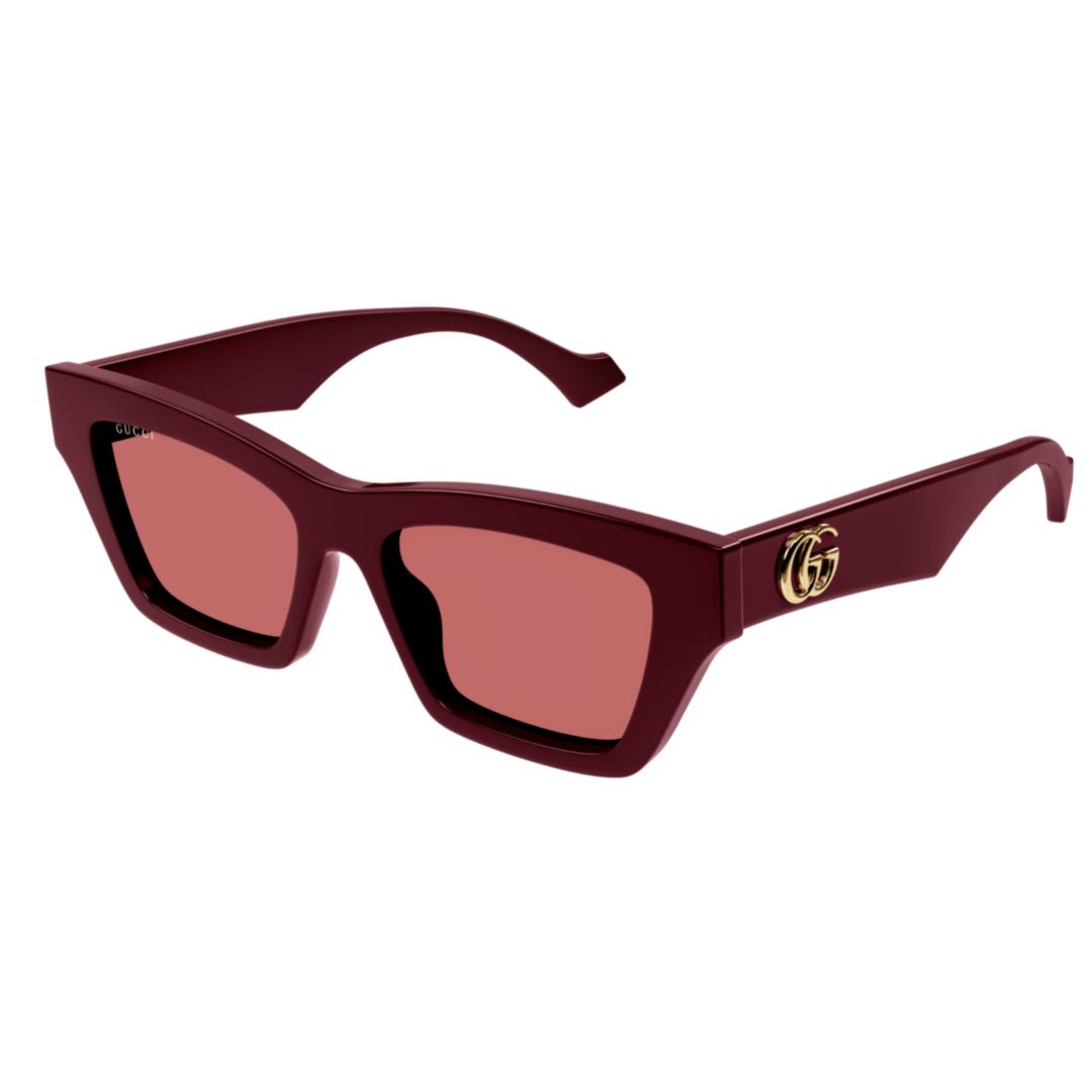 Gucci Gg1753s004 -burgundy-burgundy-brown In Brown
