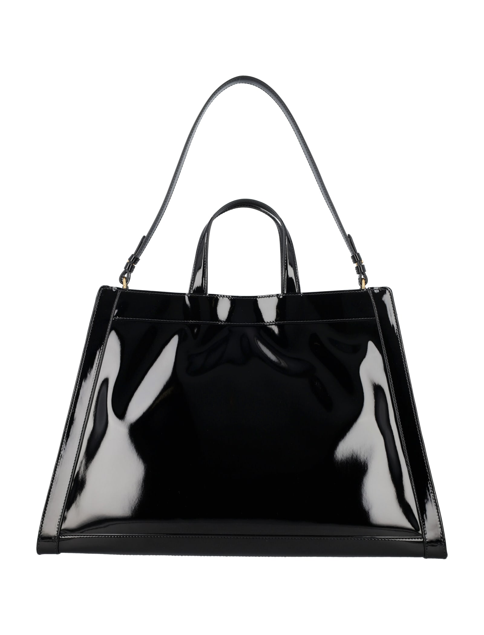 Shop Balmain Oliviers Patent Tote Bag In Black