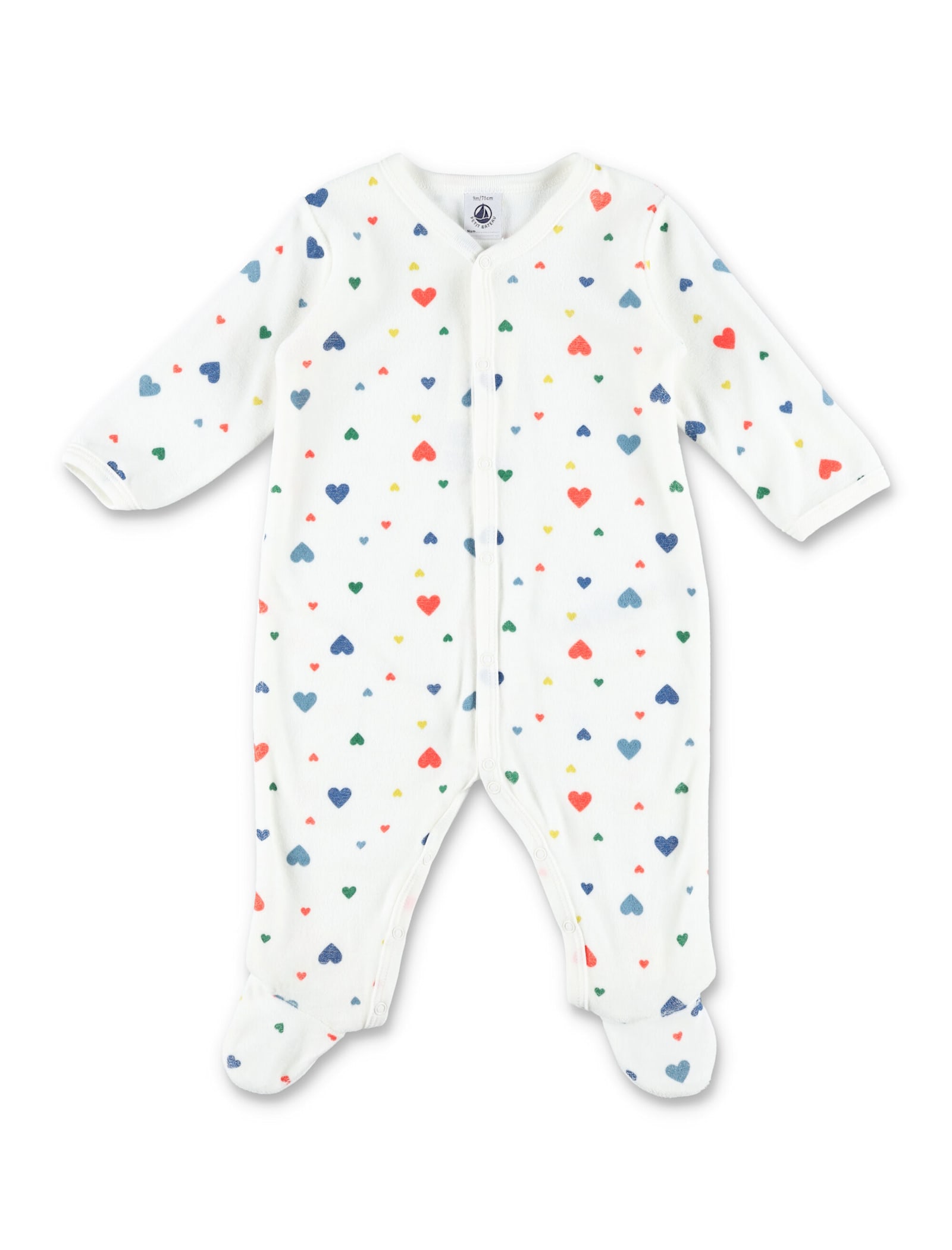 Petit Bateau Kid - Printed Velour Pyjama Suit In Multi